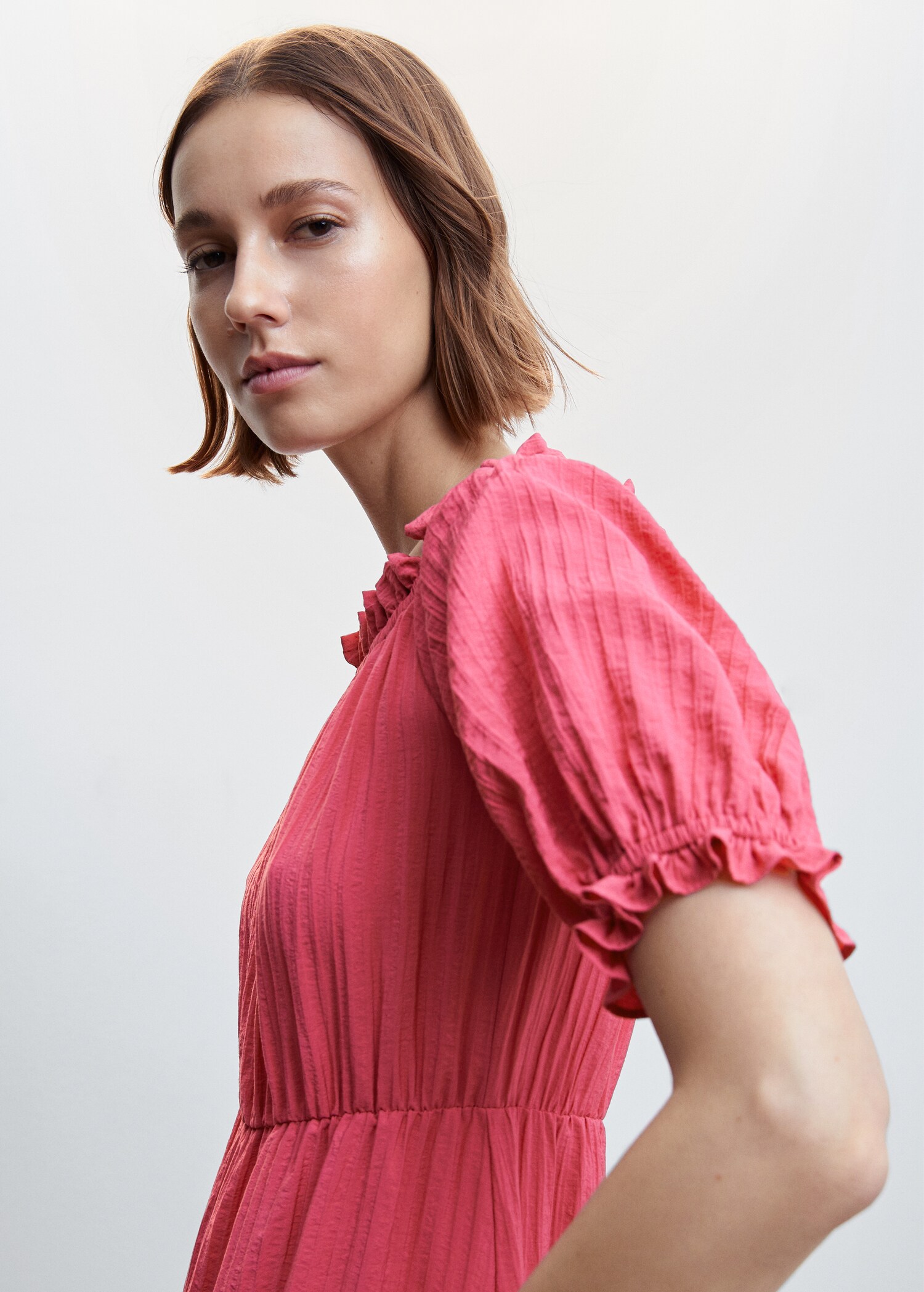 Robe texturée manches bouffantes - Détail de l'article 1