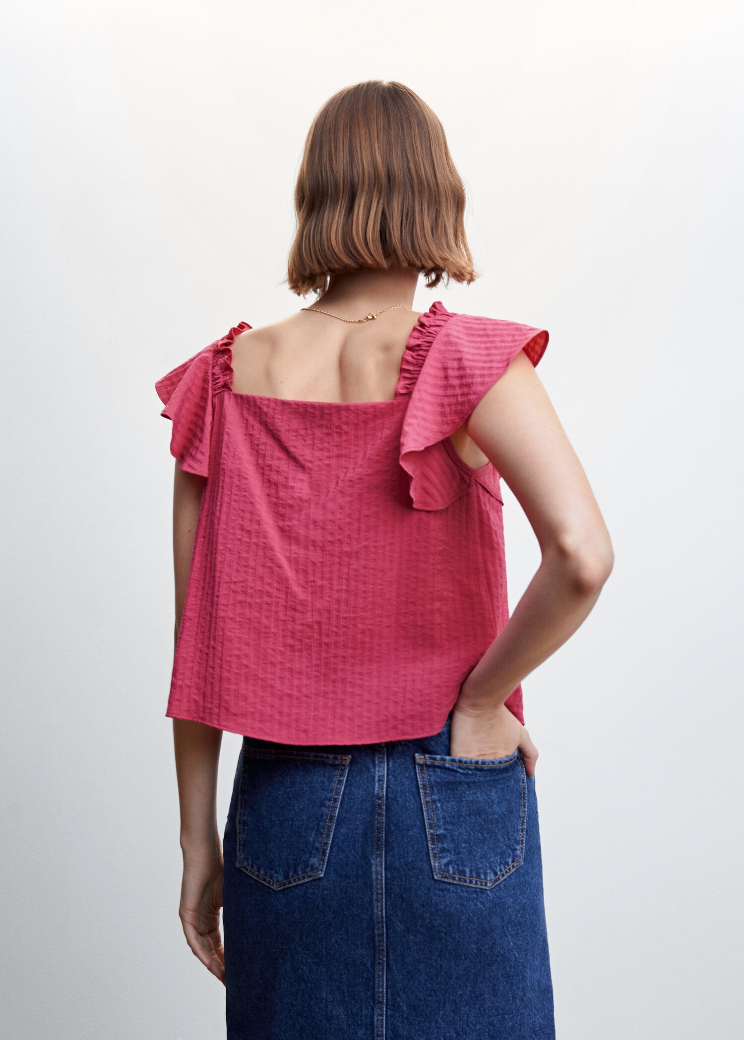 Blouse met streepjestextuur - Achterkant van het artikel