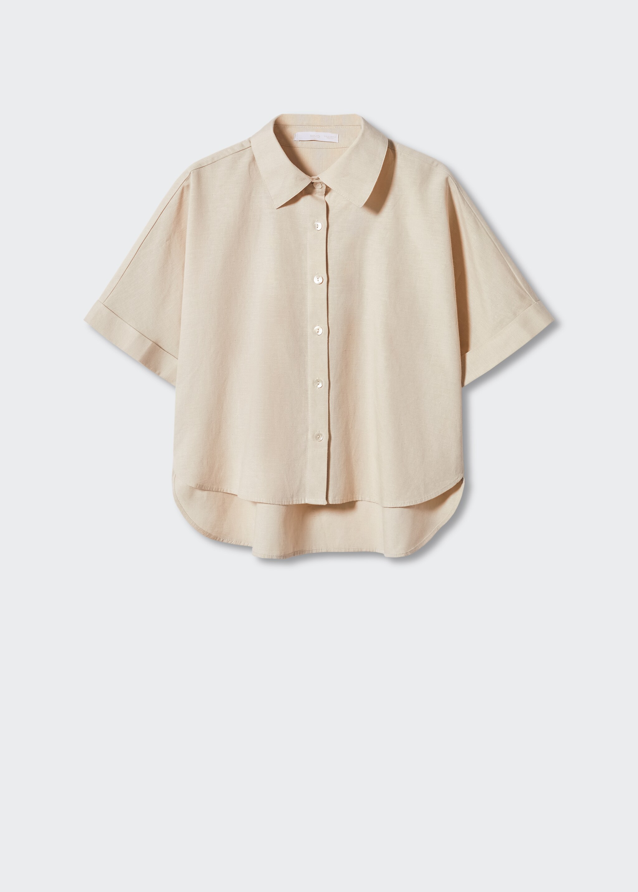 Linen-blend short-sleeve shirt - Article without model