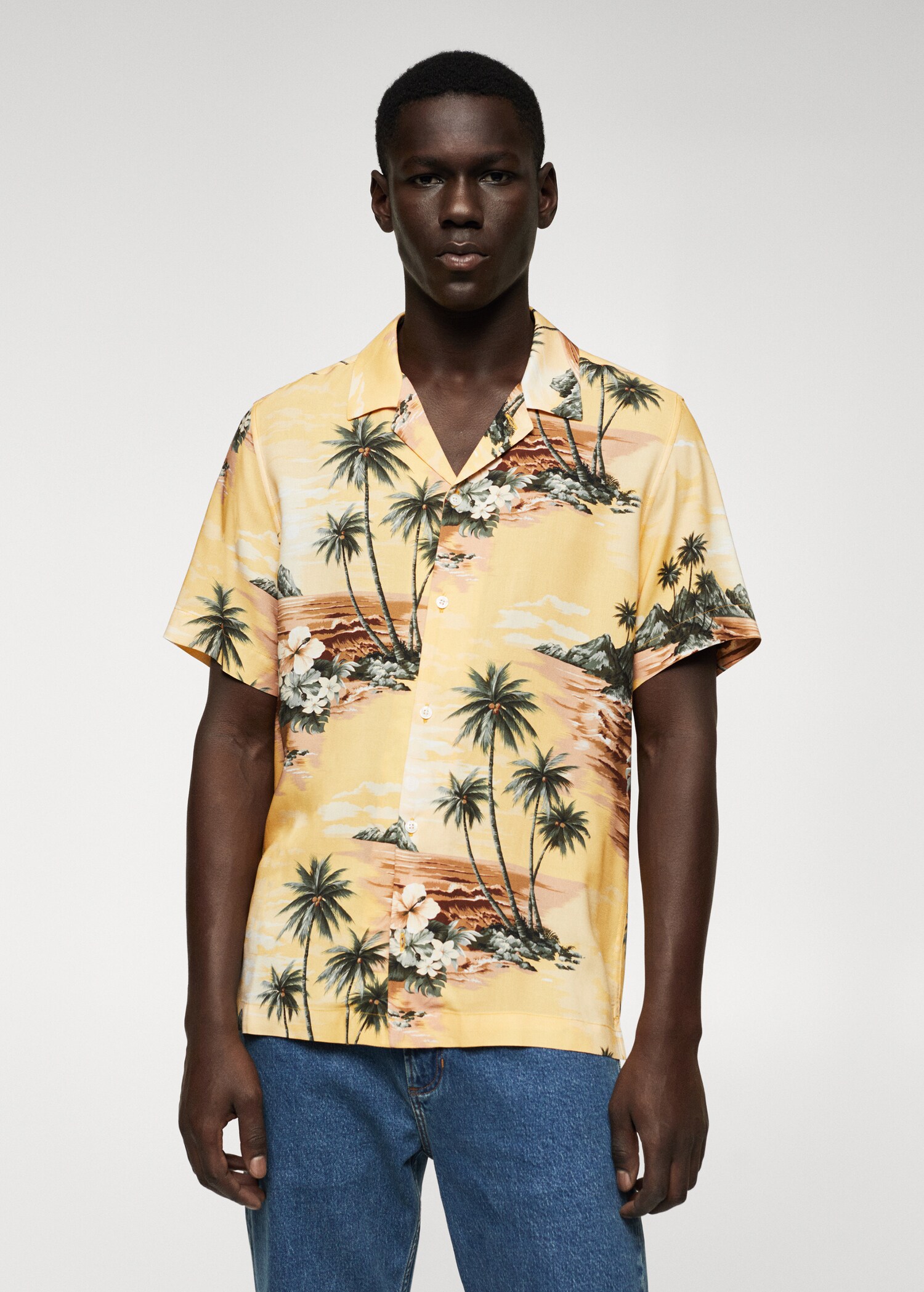Hawaiian flowy shirt - เครื่องบินขนาดกลาง