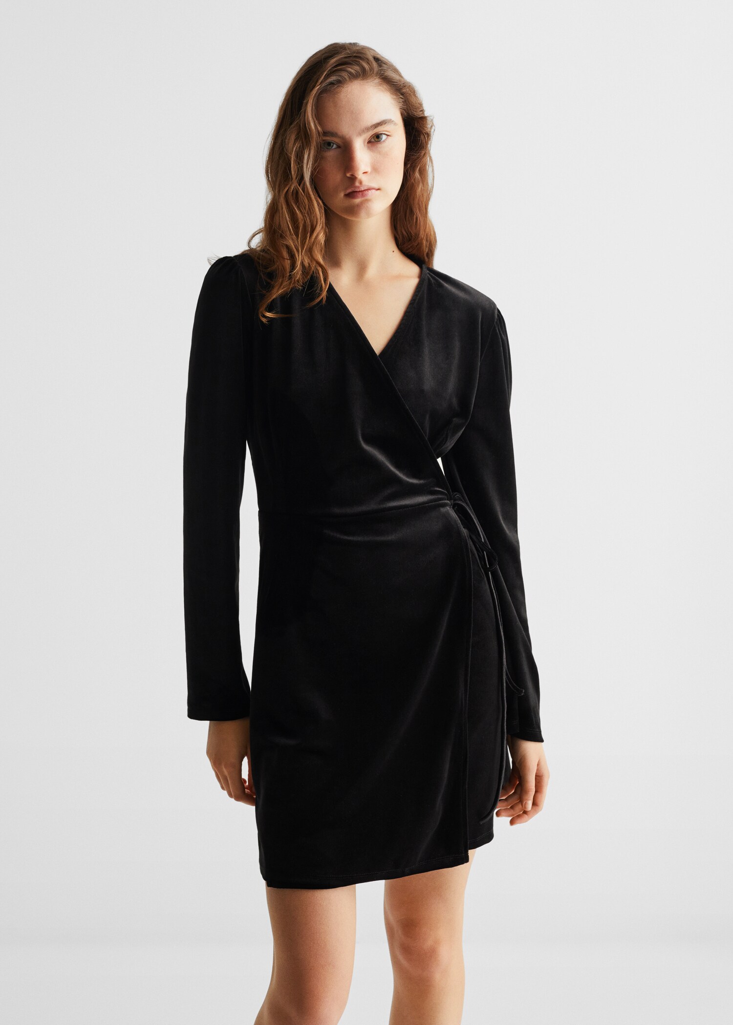 Vestido aterciopelado cordón - Plano medio