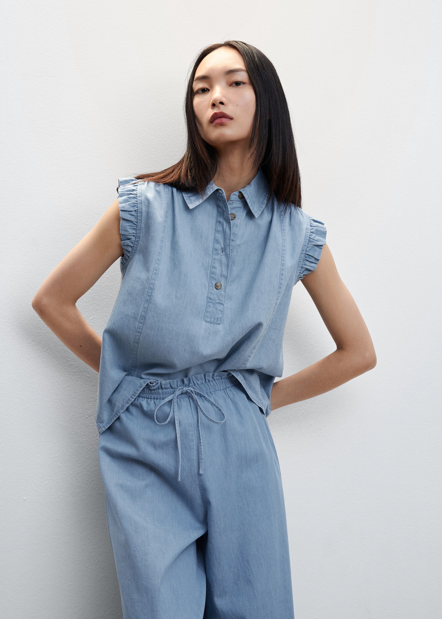 Tencel ruffled blouse - Details of the article 2