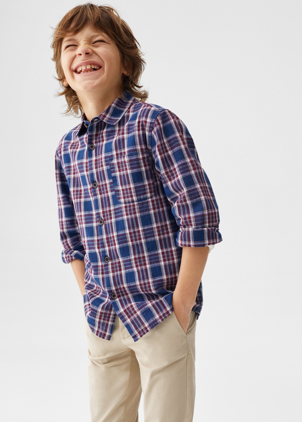 Check cotton shirt - Kids | MANGO Kosovo