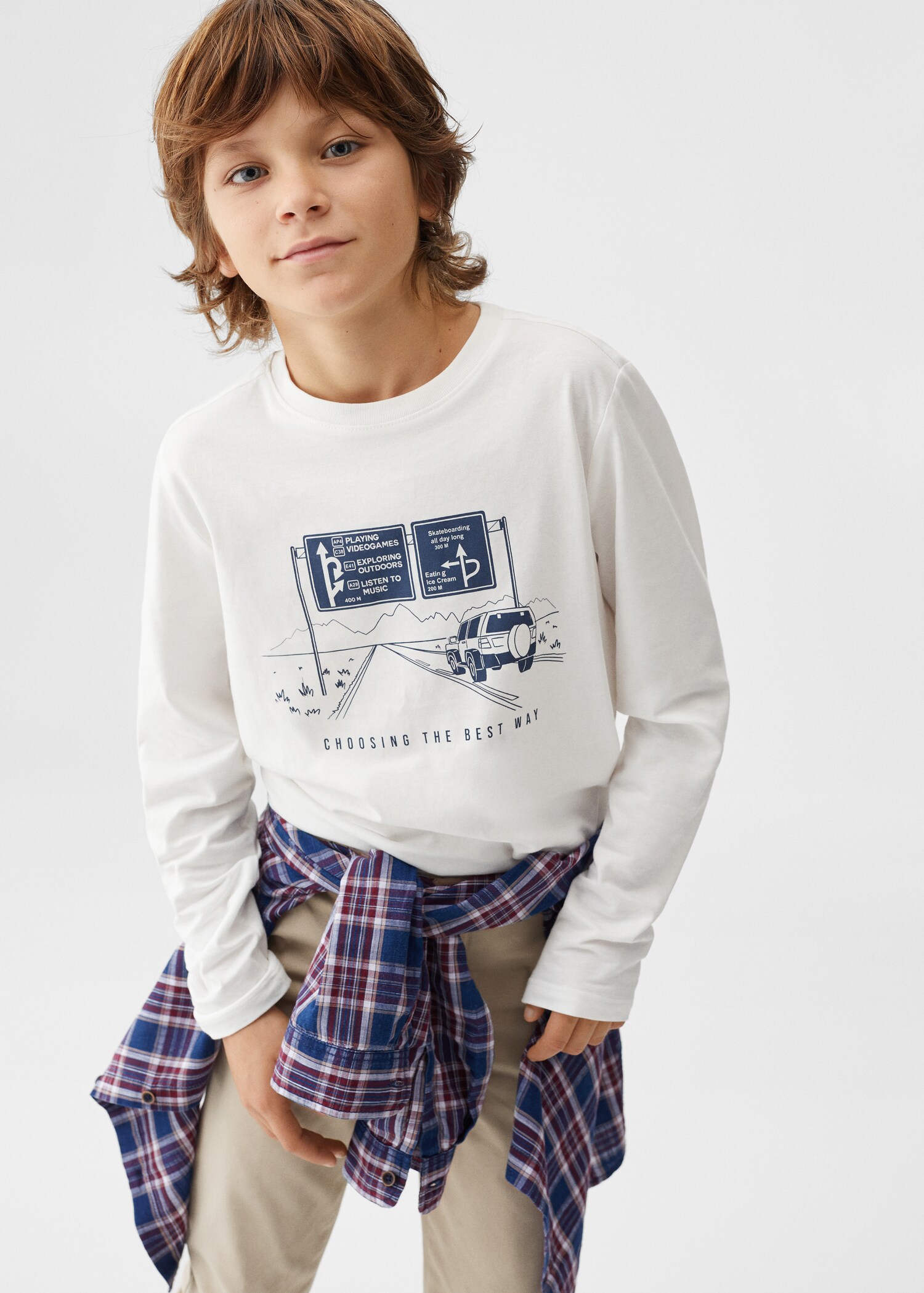 Camiseta estampada algodón - Plano medio