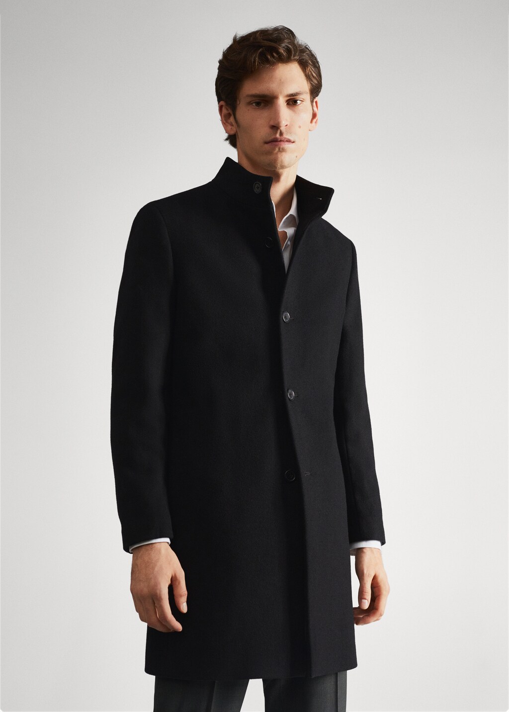 Mens overcoat funnel neck hotsell
