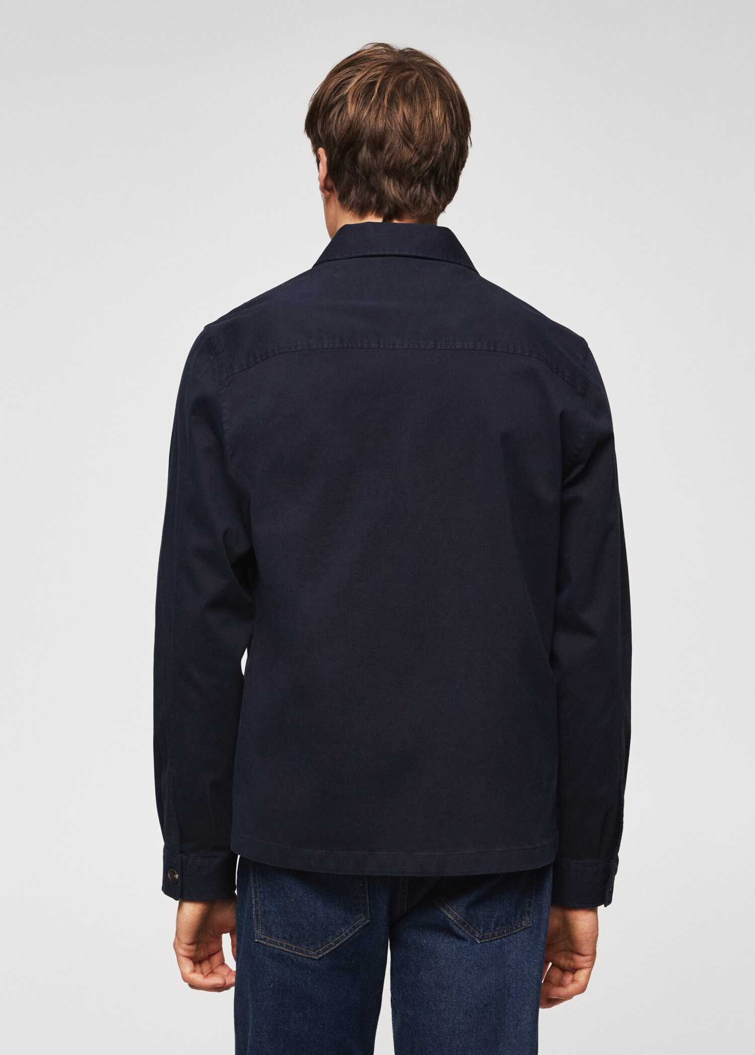 Chest-pocket cotton overshirt - Reverse of the article