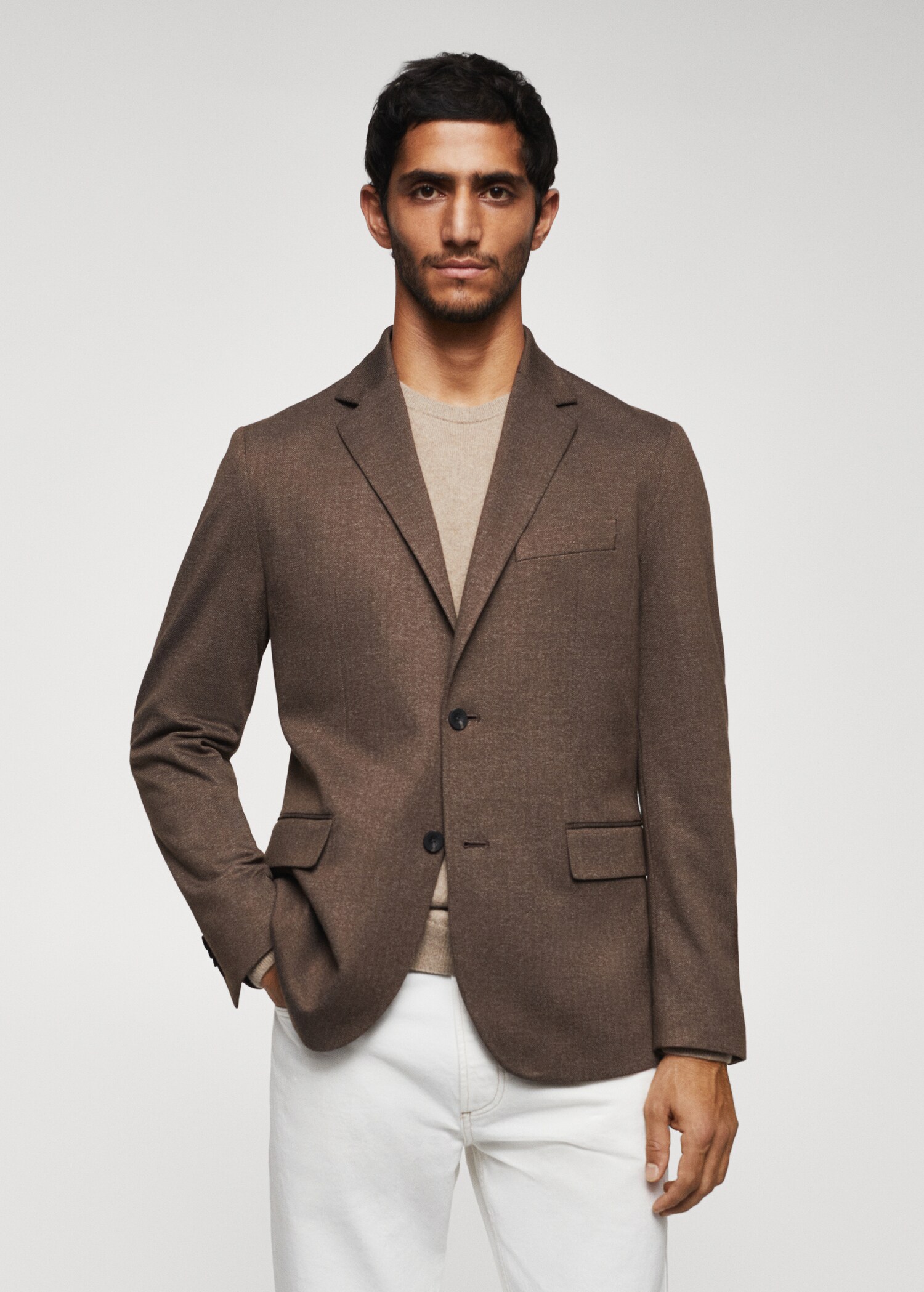 Veste slim-fit chevrons - Plan moyen