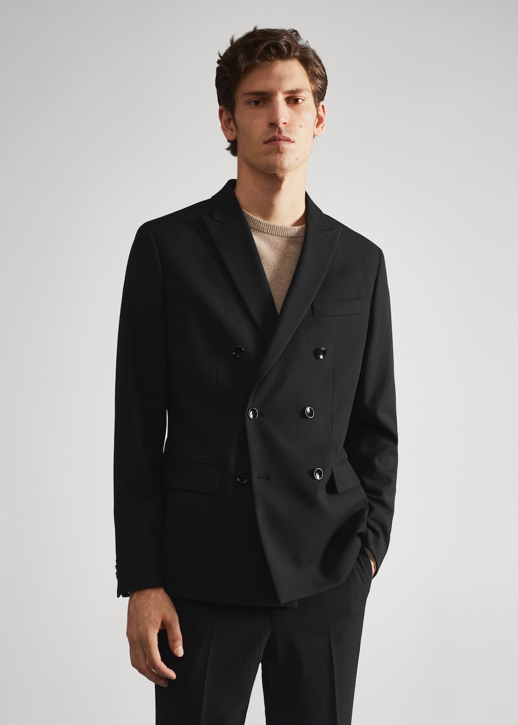Slim fit double-breasted suit blazer - Men | MANGO China Slim fit double-breasted suit blazer - Men | MANGO China