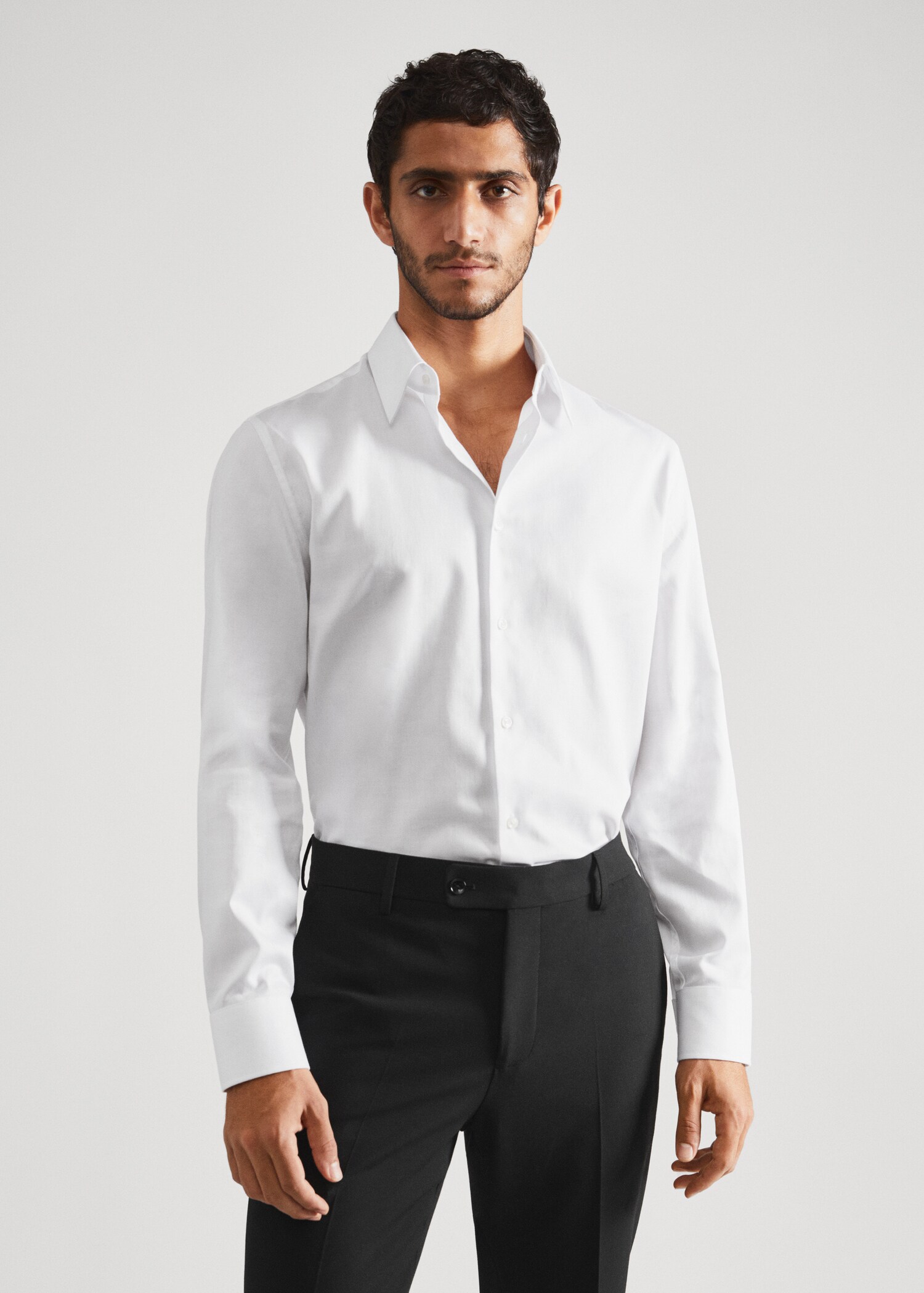 Regular fit cotton suit shirt - Medium plane