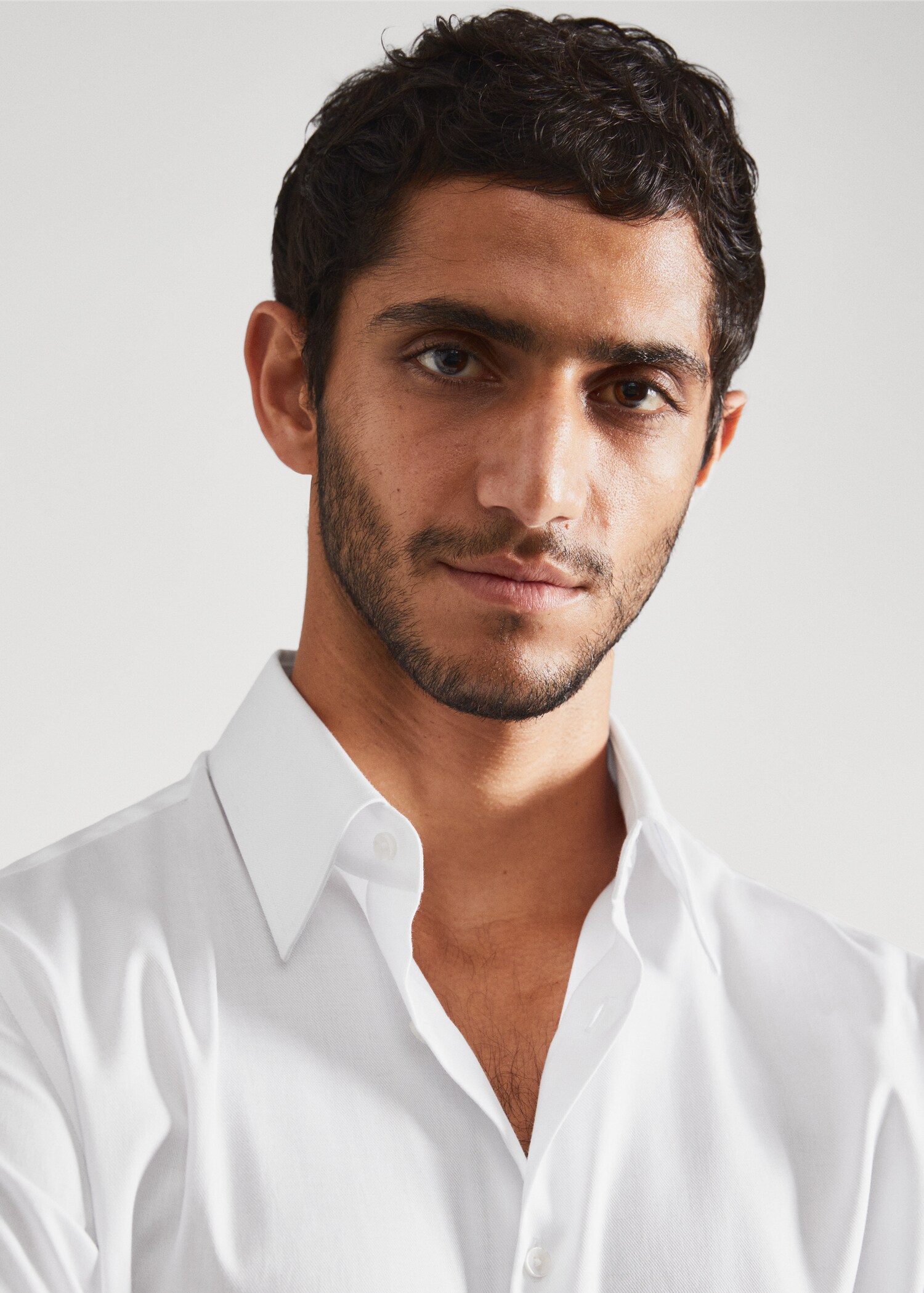 Regular fit cotton suit shirt - Details of the article 1
