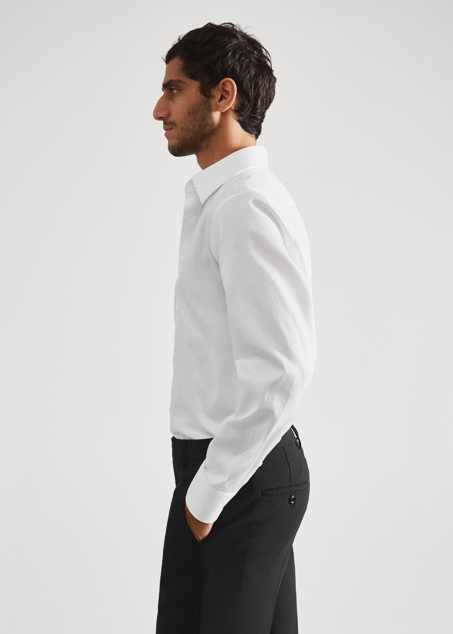 Regular fit cotton suit shirt - Details of the article 6