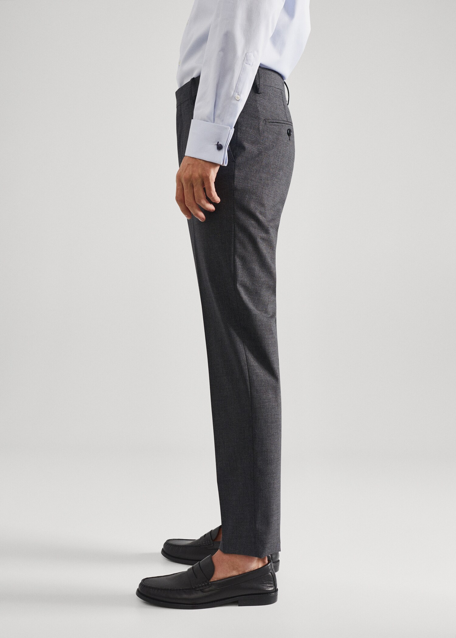Dressbukse slim fit  i ull - Artikkeldetalj 4