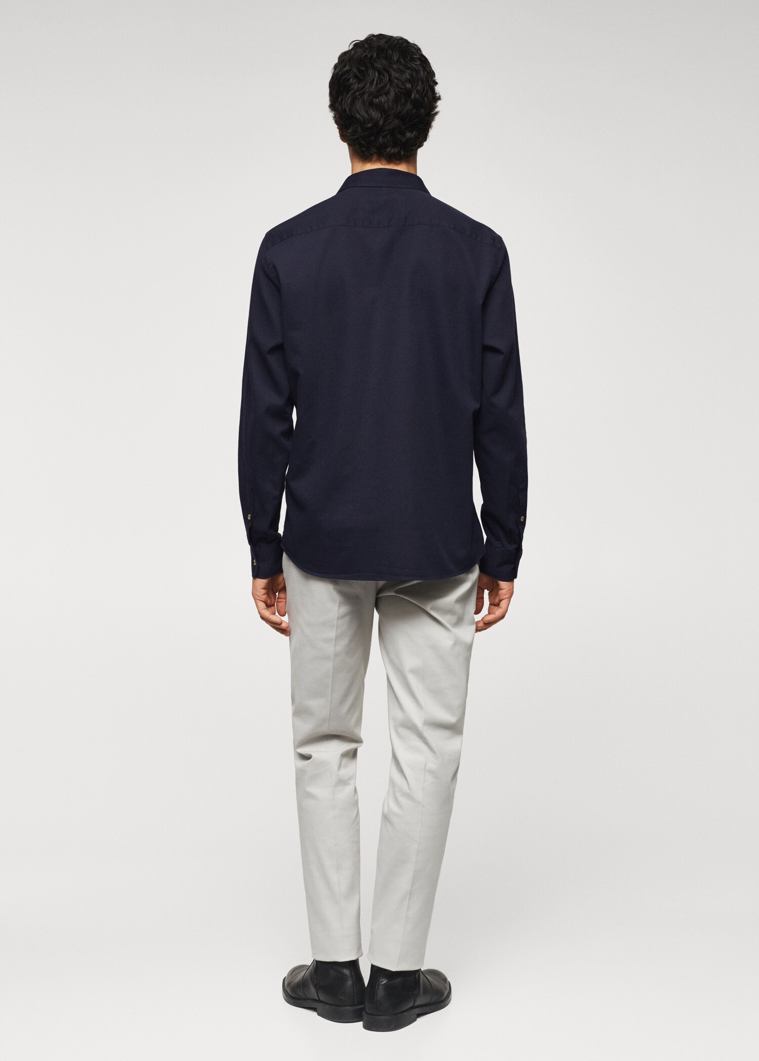 Camisa slim fit algodón estructura - Reverso del artículo