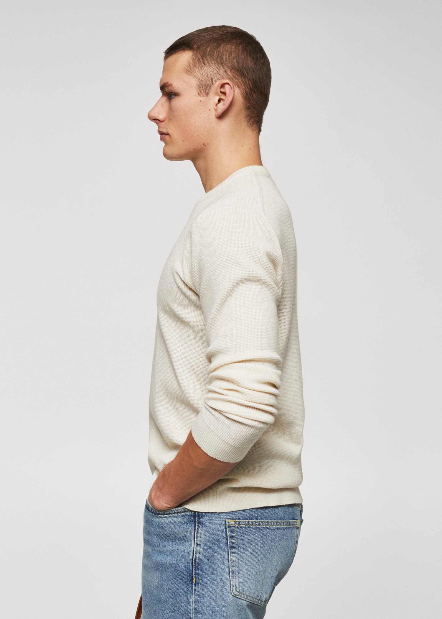 Structured cotton sweater - Details of the article 2