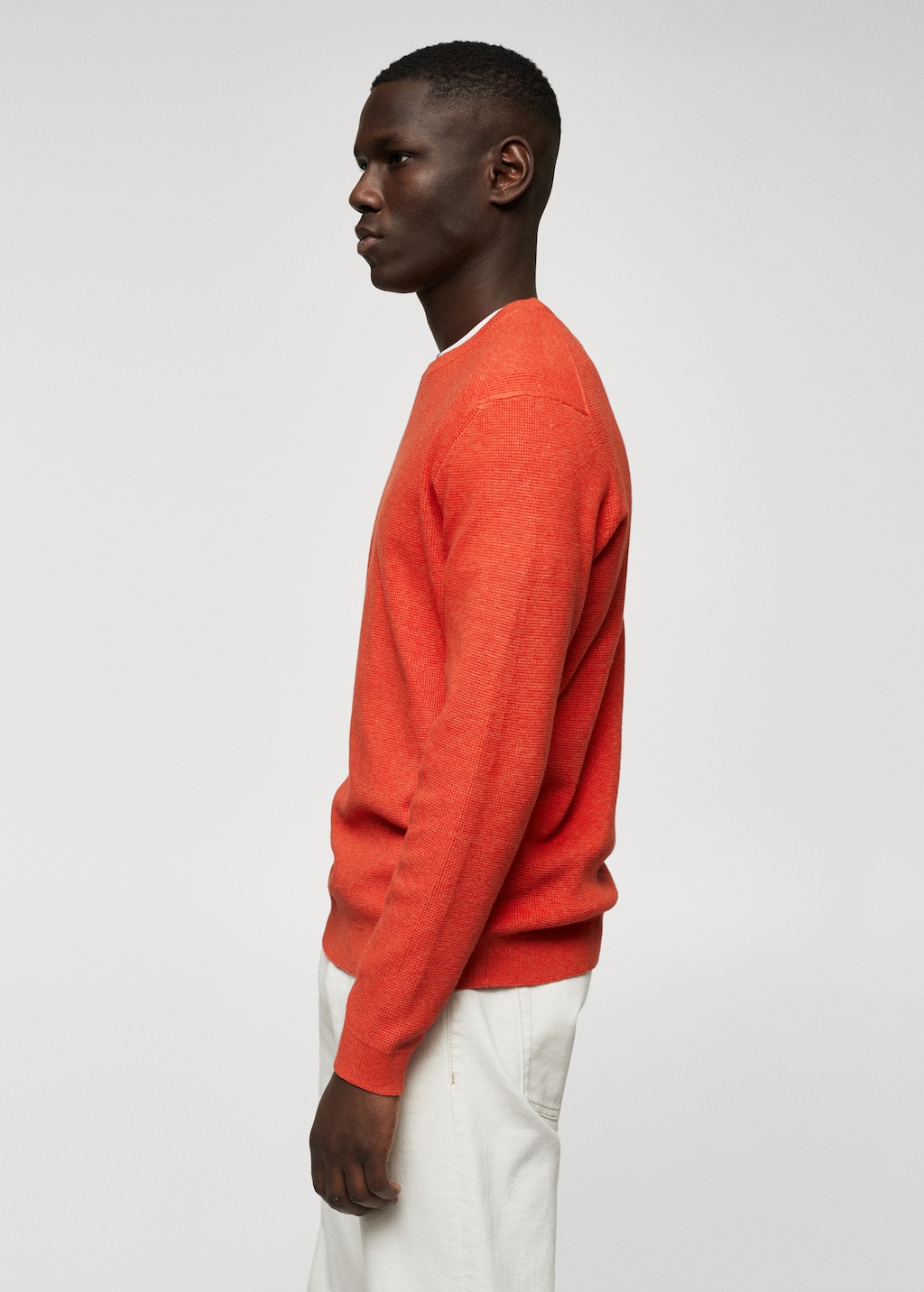 Structured cotton sweater Men MANGO Pakistan