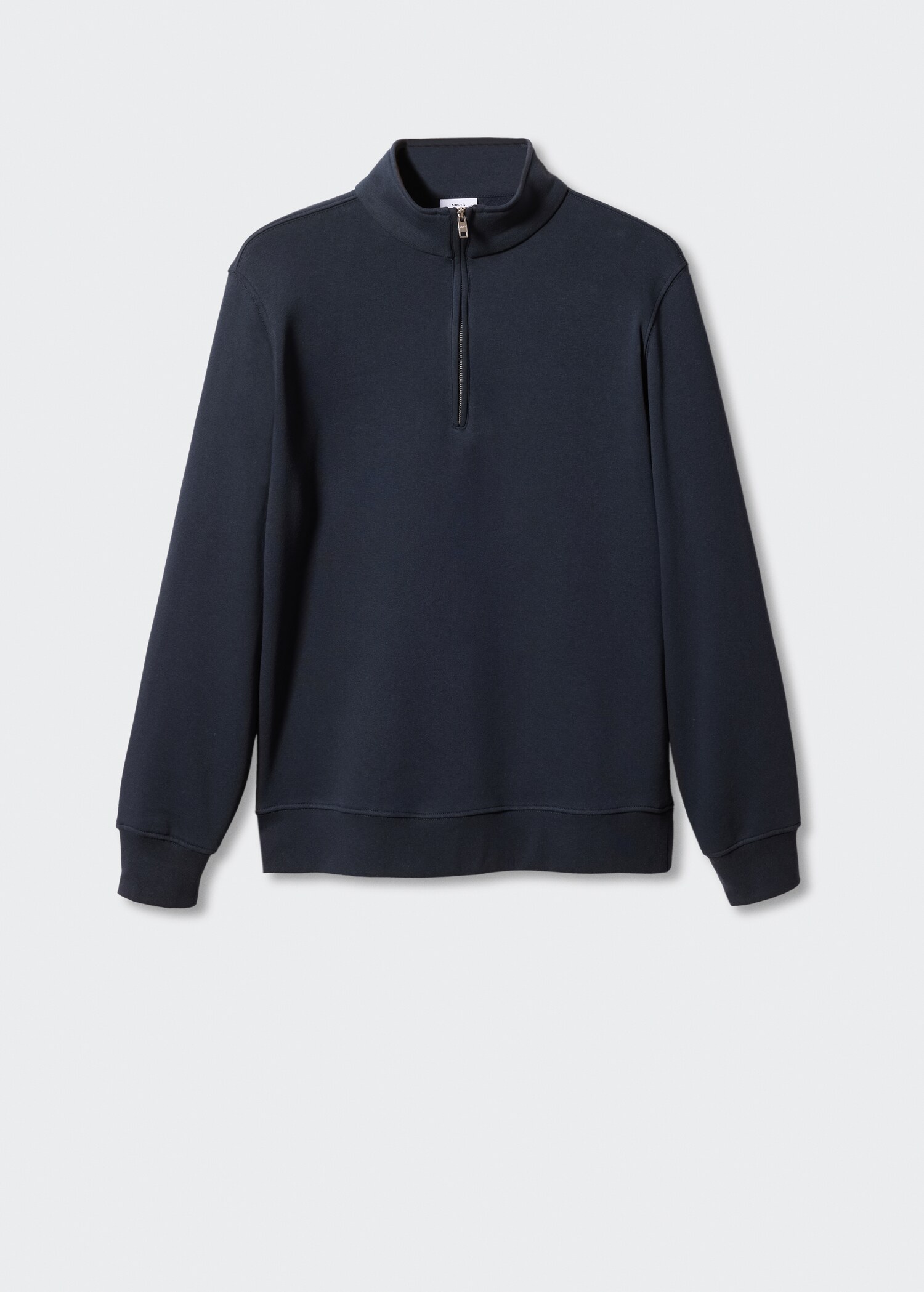 Cotton sweatshirt with zip neck - Article without model