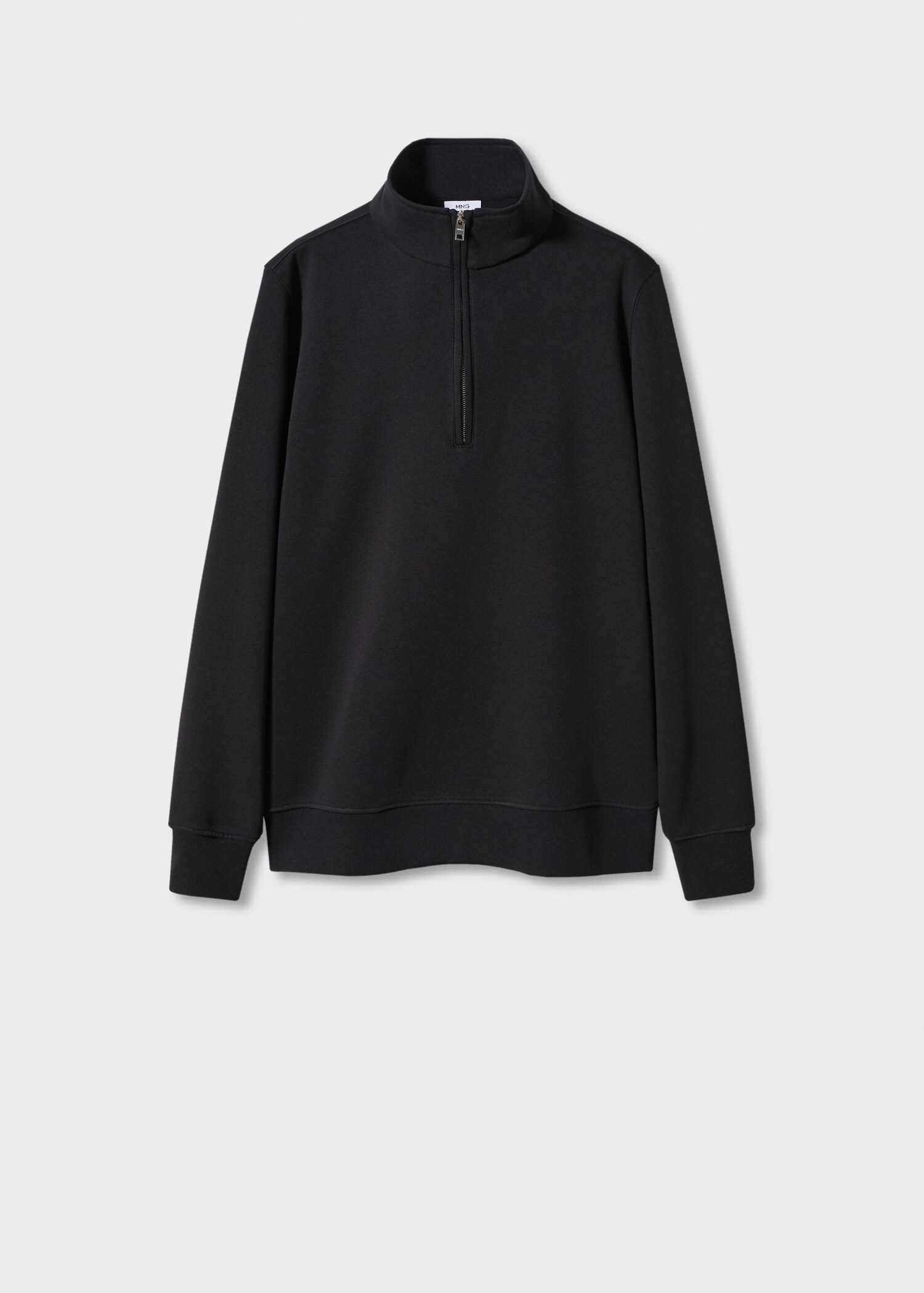 Sweat-shirt coton col zippé - Article sans modèle