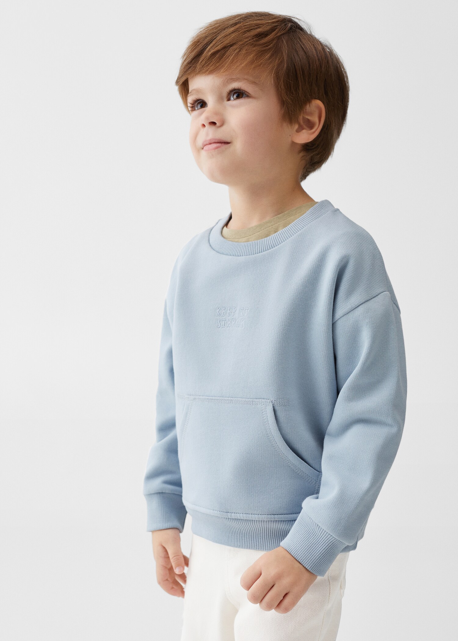 Sudadera algodón bolsillo - Plano medio