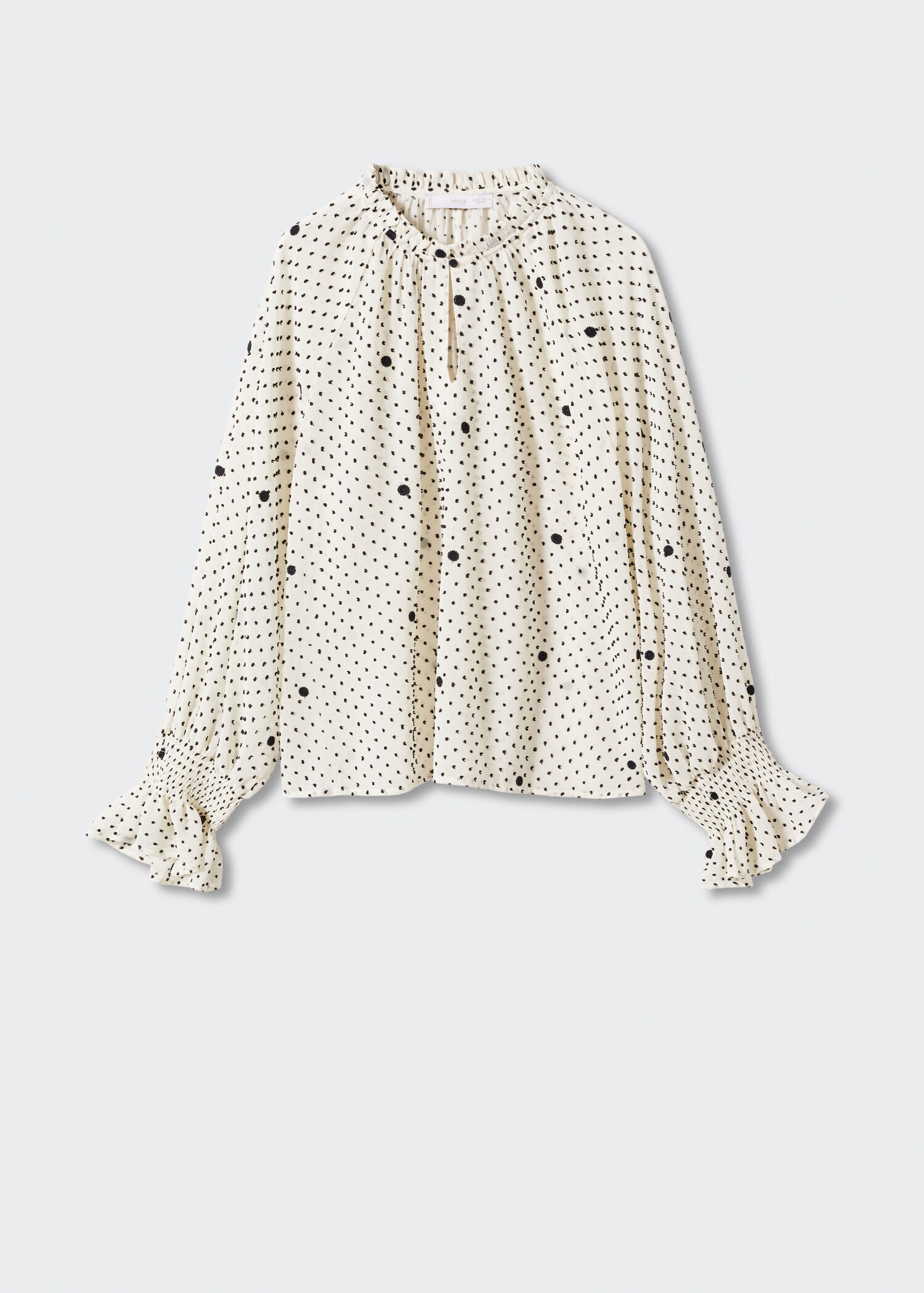 Embroidered polka-dot blouse - Article without model