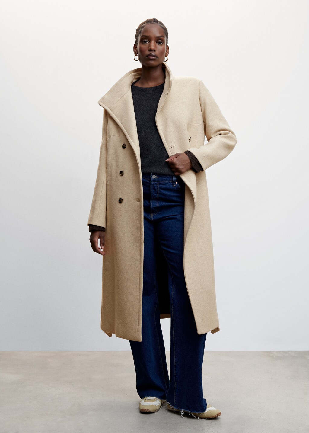 Manteau laine ceinture Femme MANGO Cote d Ivoire