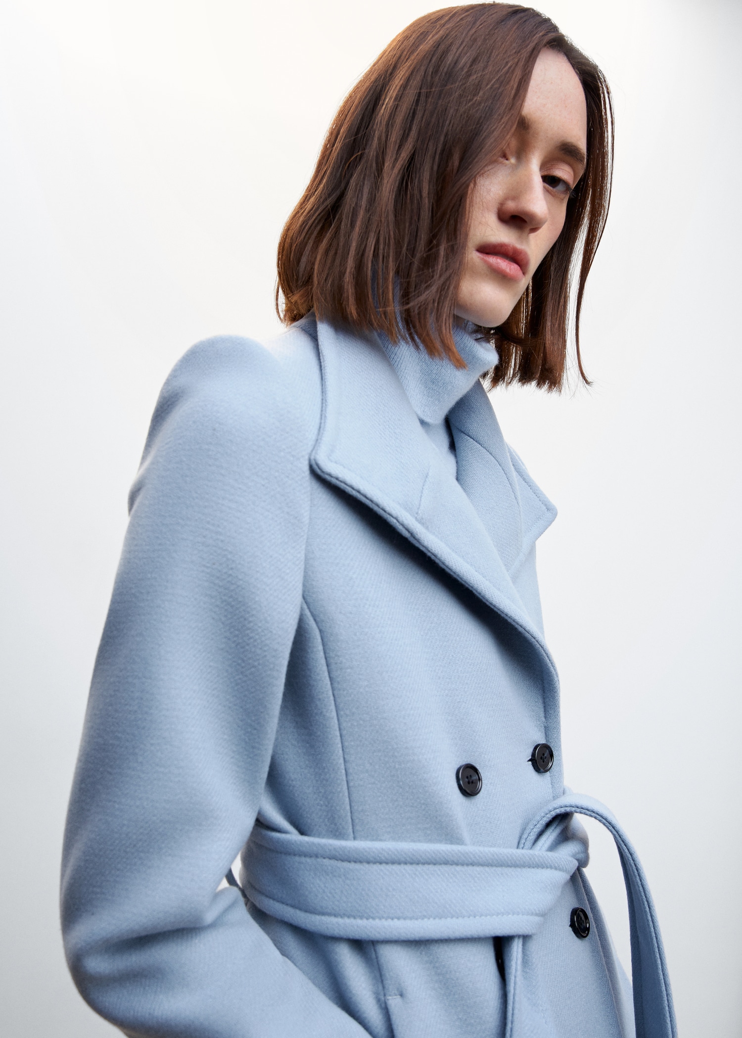 Manteau laine ceinture