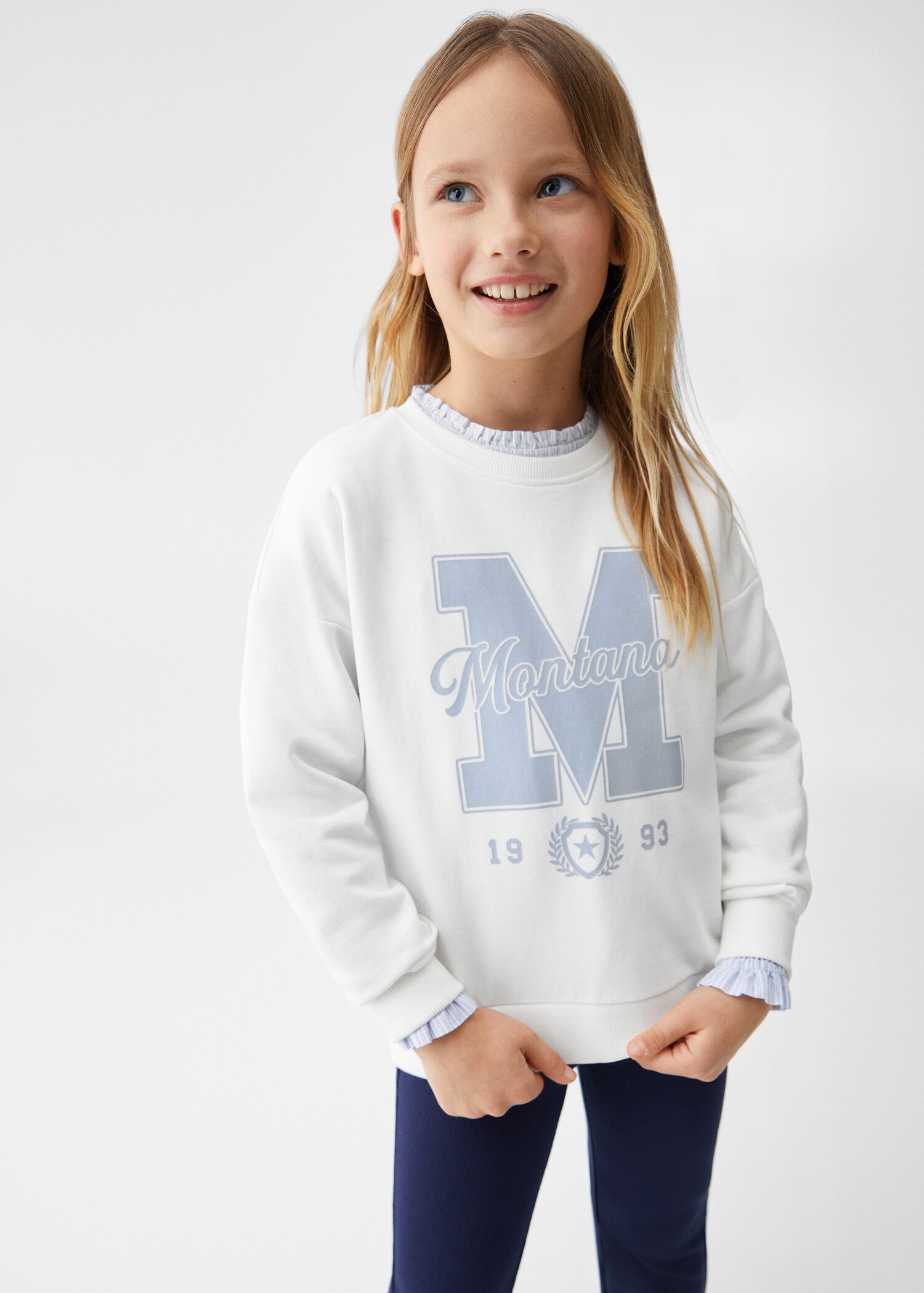 Gemustertes Baumwoll-Sweatshirt - Mittlere Ansicht