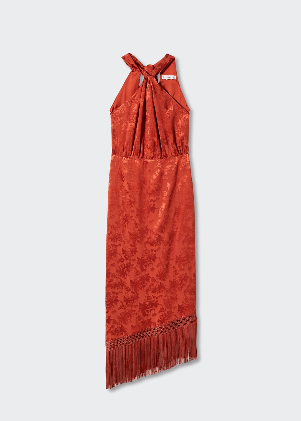 Fringed jacquard dress - Women | MANGO Japan Fringed jacquard dress - Women | MANGO Japan