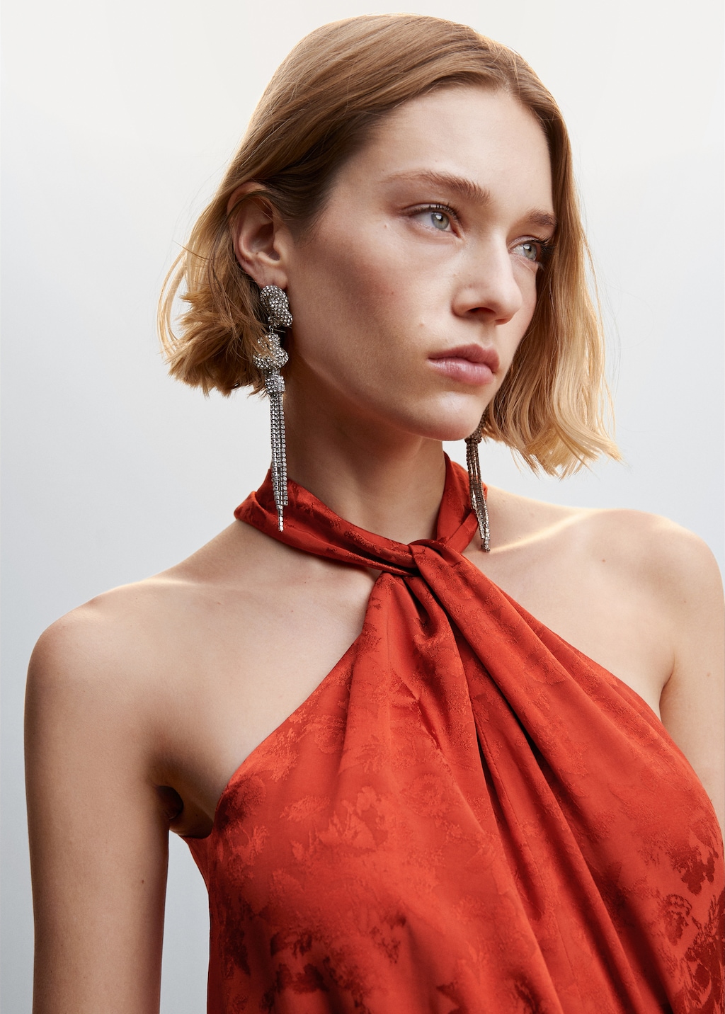 Fringed jacquard dress - Women | MANGO Japan Fringed jacquard dress - Women | MANGO Japan