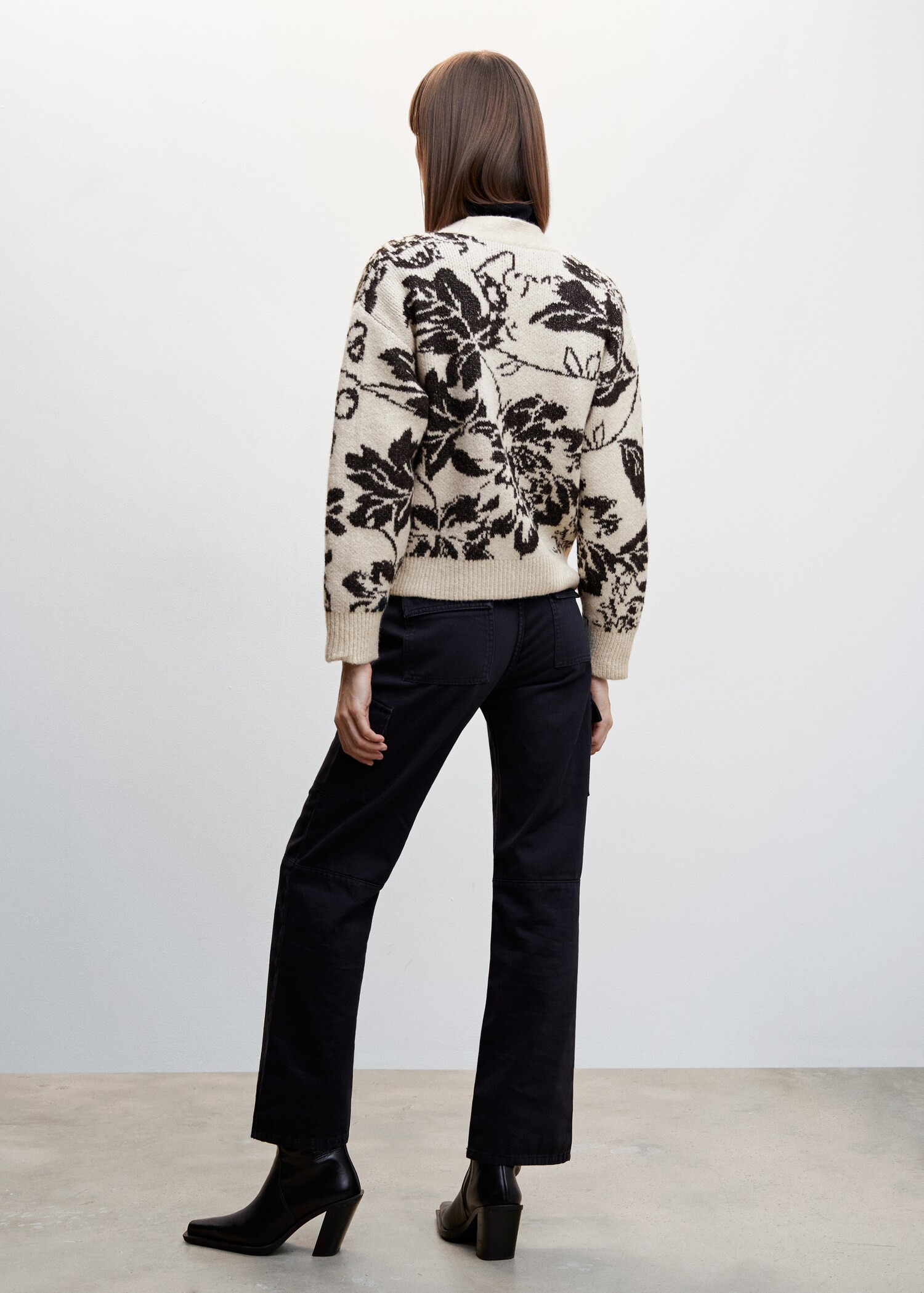 Cardigan maille fleurs - Verso de l’article