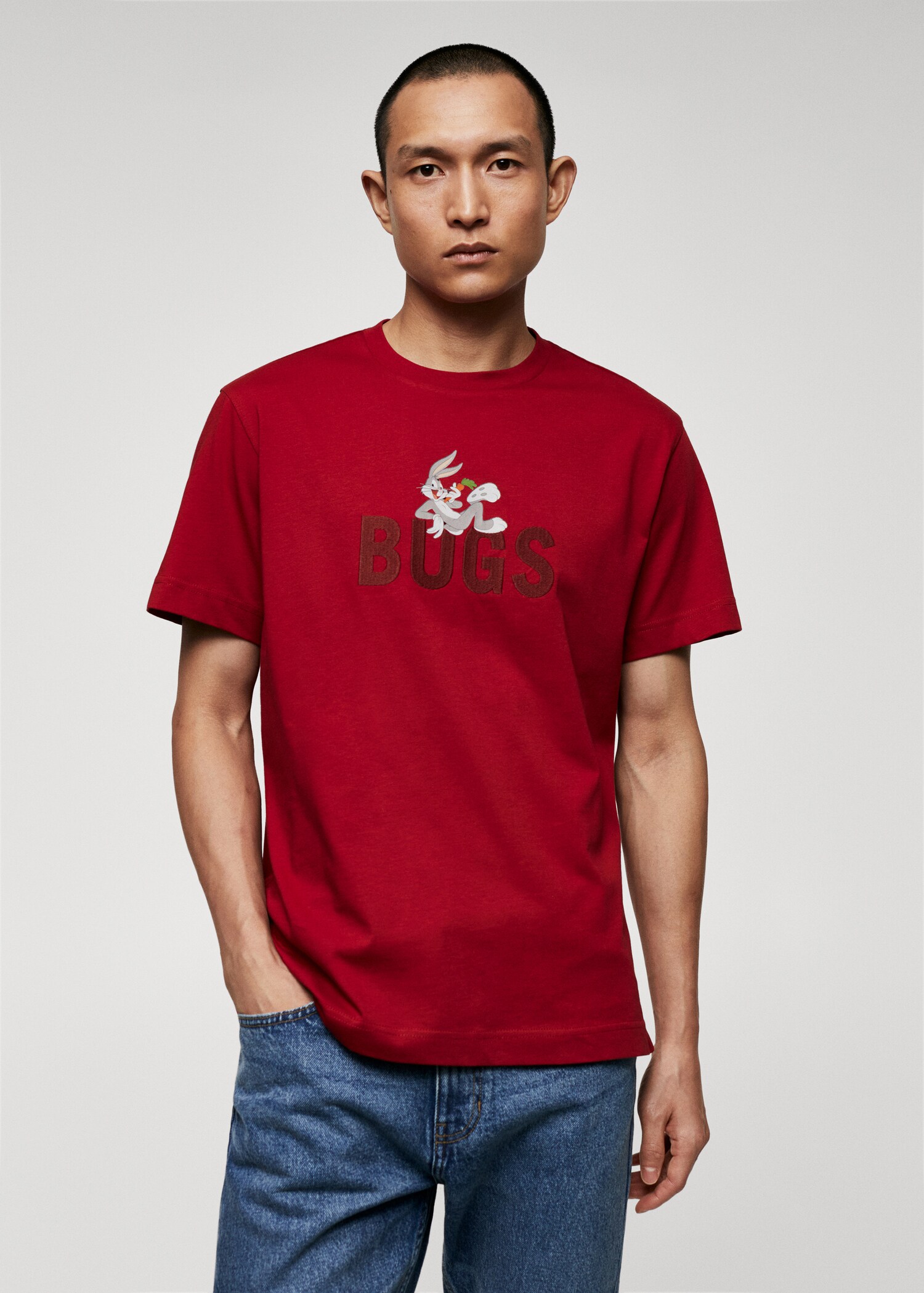 T-shirt coton brodé - Plan moyen