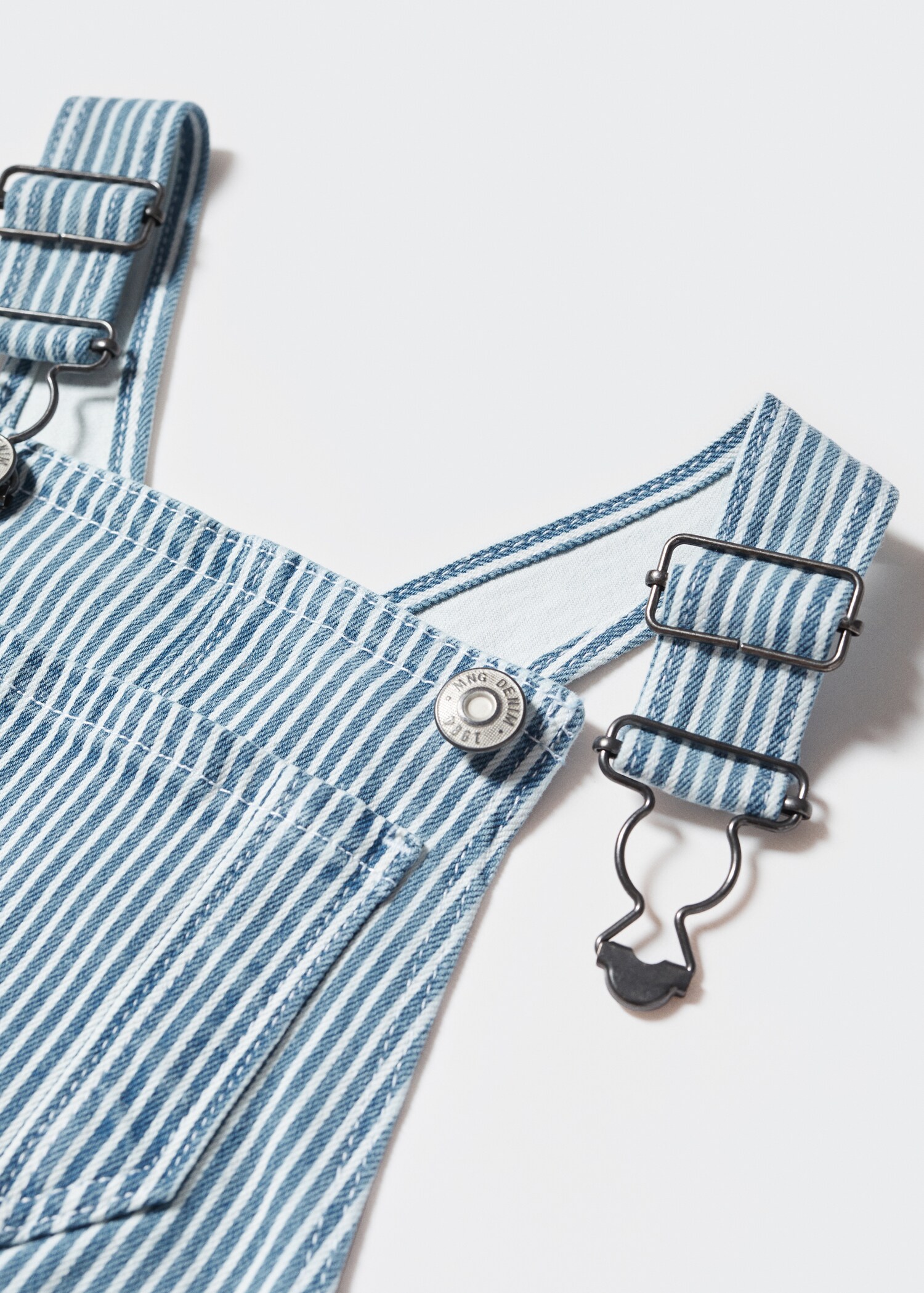 Stripete jumpsuit i denim - Artikkeldetalj 8