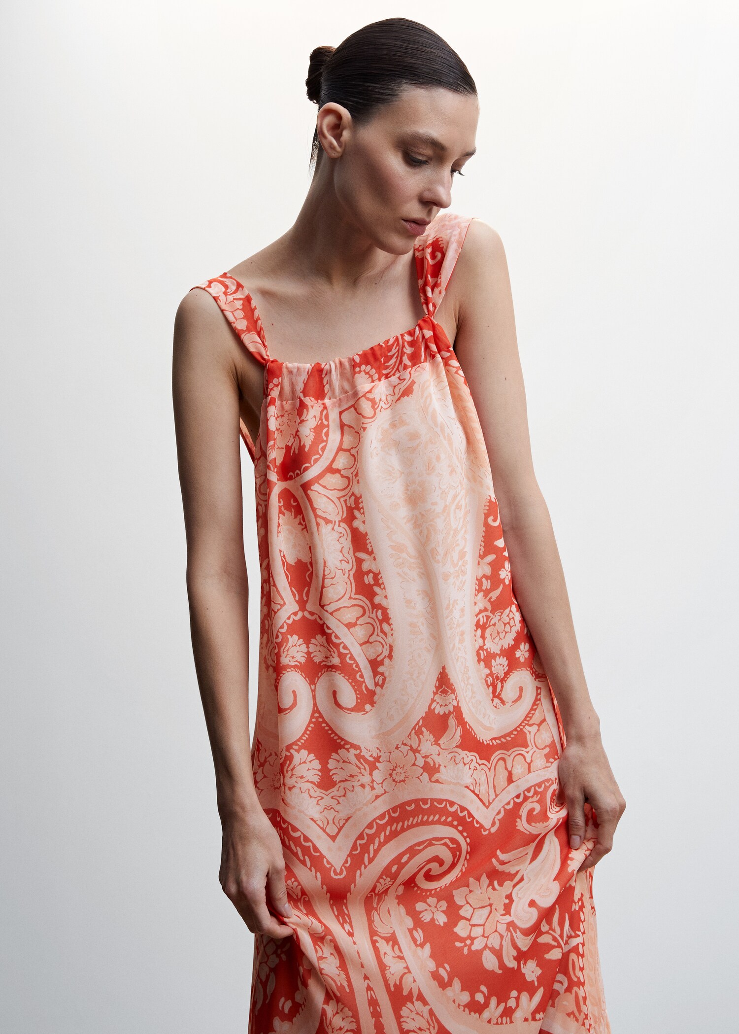 Open back printed dress - Medium plane