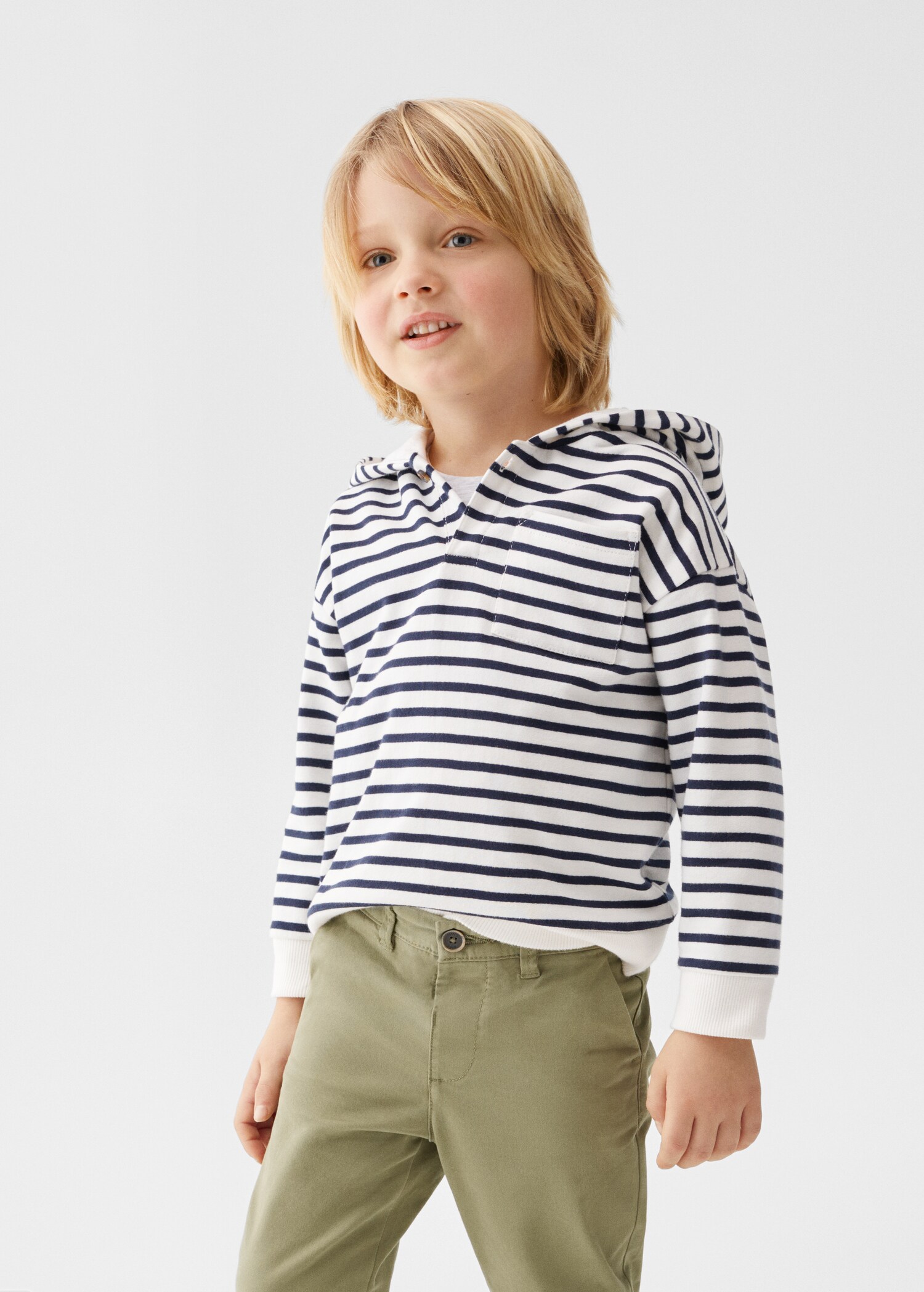 Striped hooded sweatshirt - Medium plane