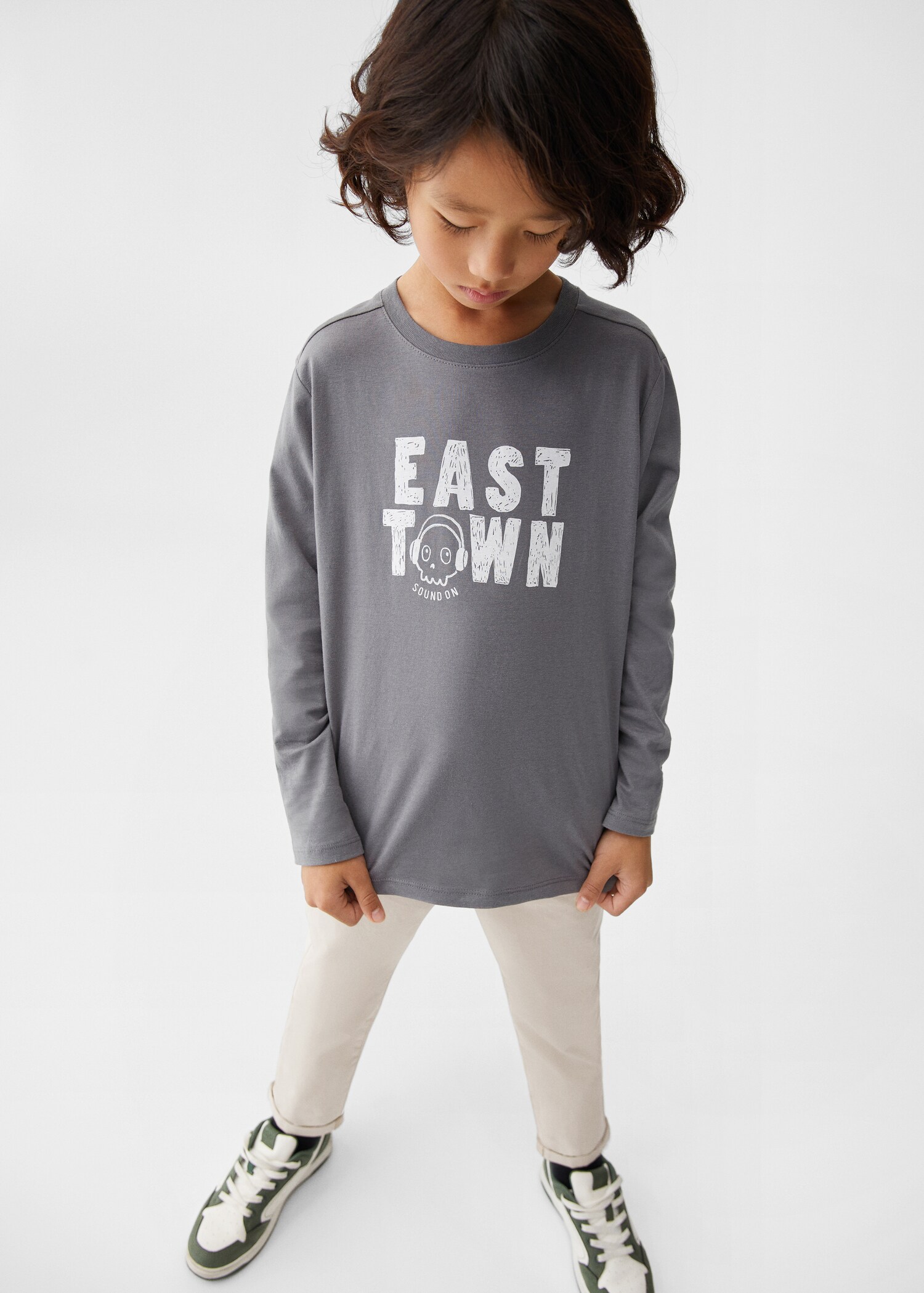 Printed cotton-blend T-shirt - Medium plane