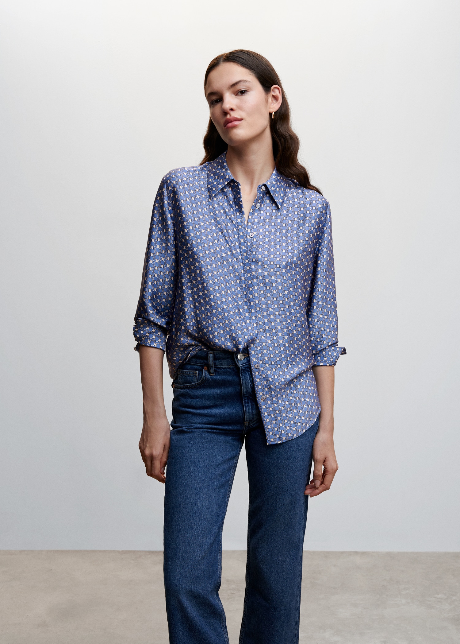 Camisa fluida acetinada - Plano médio