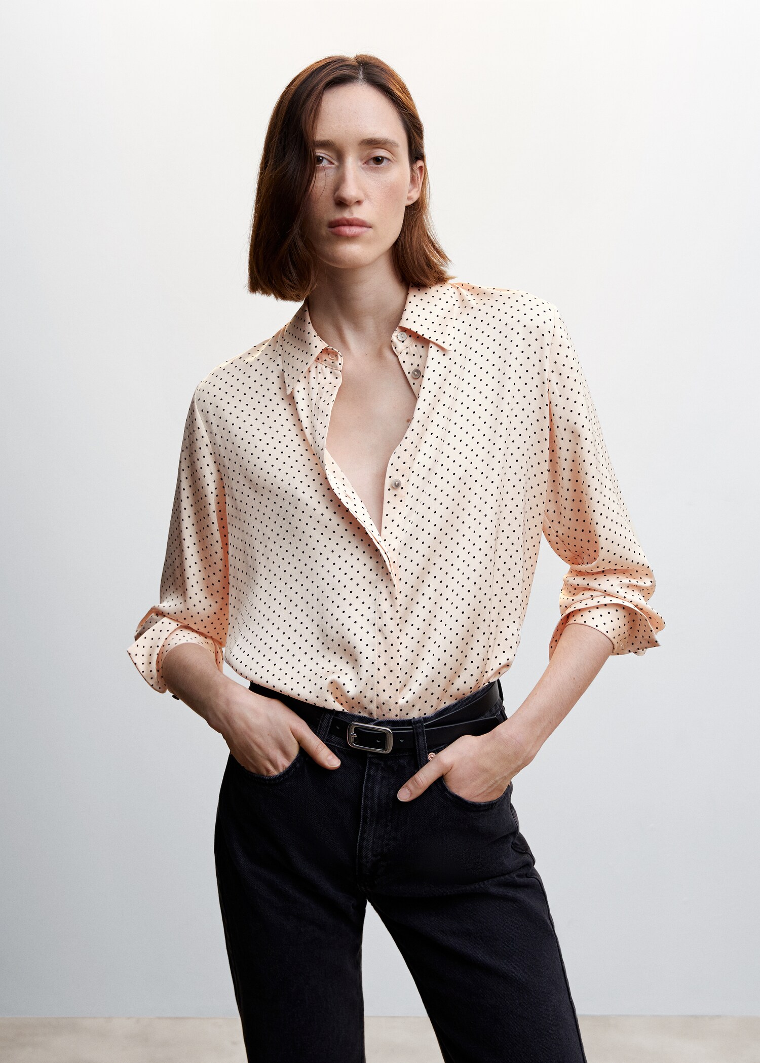 Camisa fluida acetinada - Plano médio