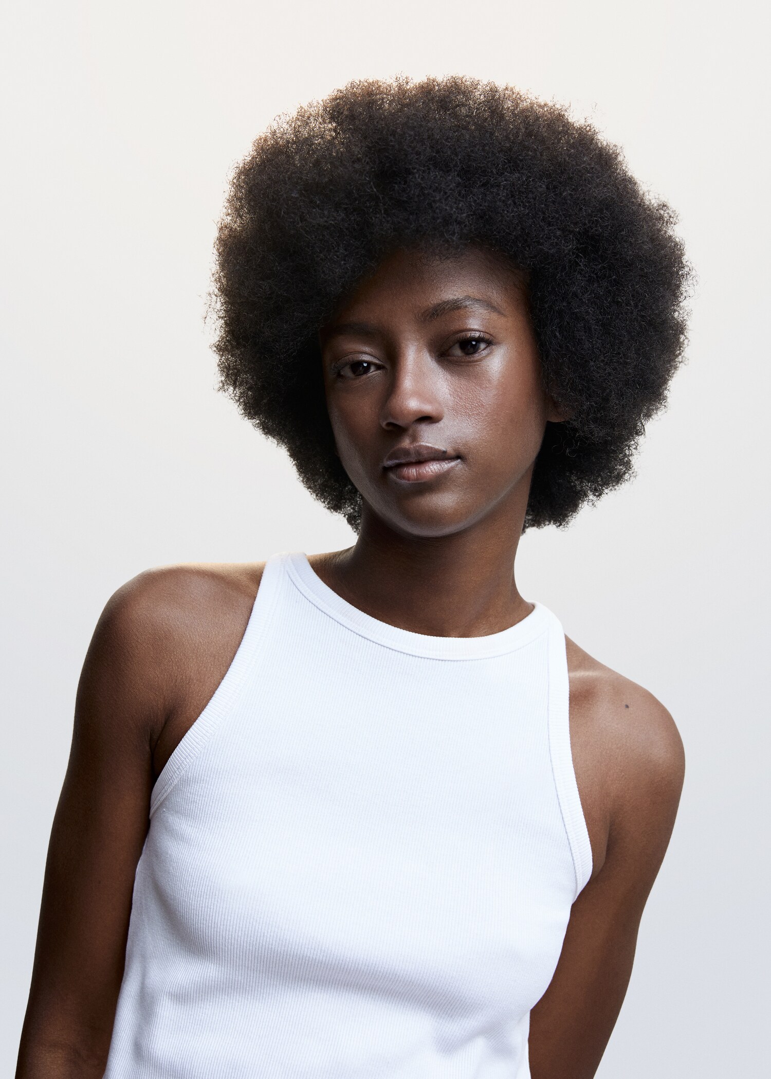Ribbed cotton-blend top - Details of the article 1
