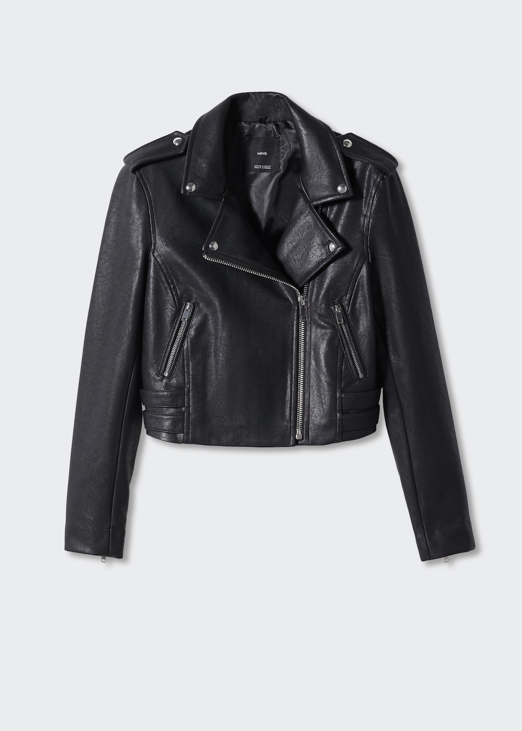 Faux-leather biker jacket - Women | MANGO Japan Faux-leather biker jacket - Women | MANGO Japan