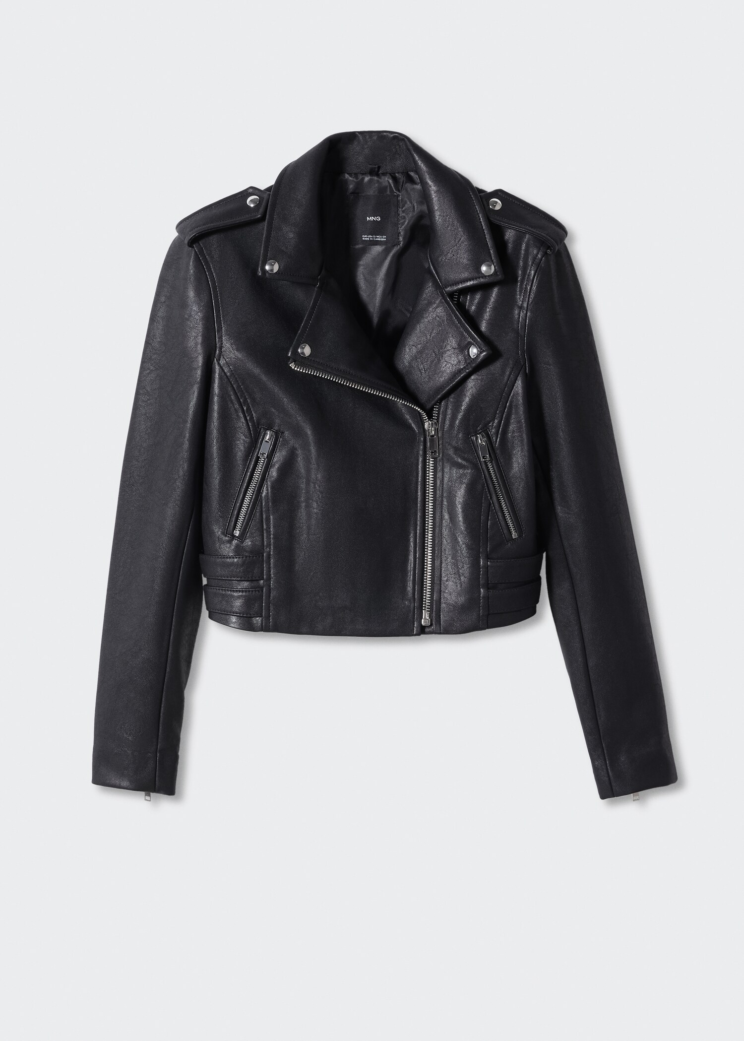 Faux-leather biker jacket - Article without model