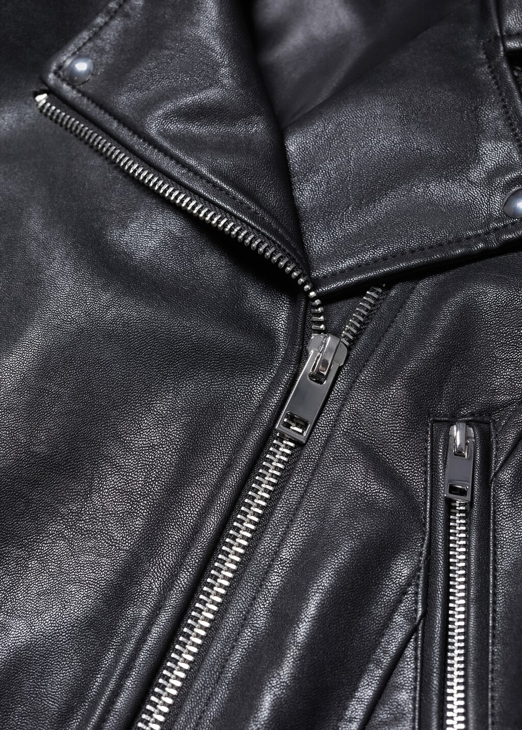 Faux-leather biker jacket - Women | MANGO Japan