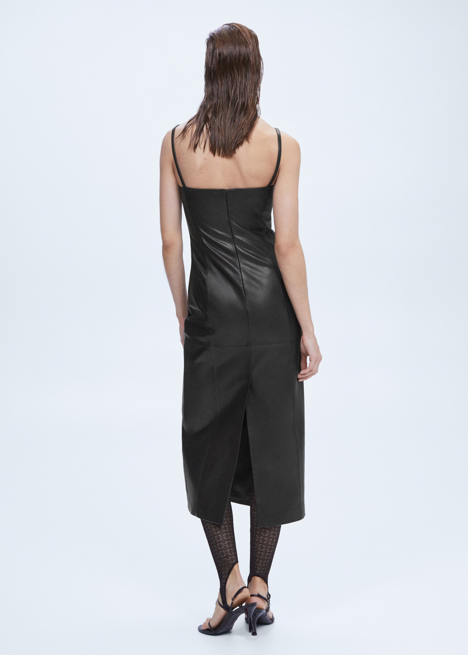 Leather dress with straps - Reverse of the article