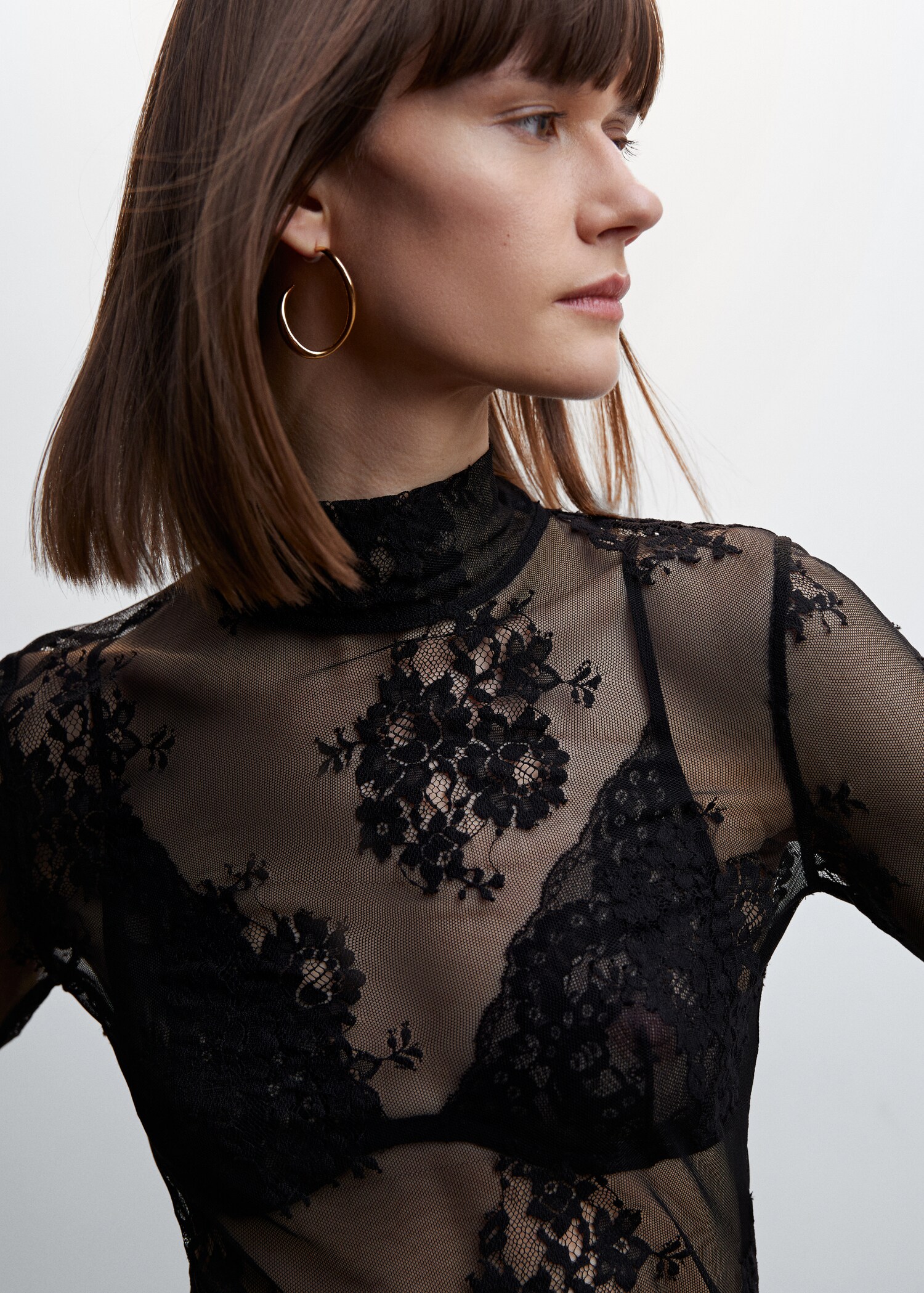Shirt aus floraler Spitze - Detail des Artikels 1