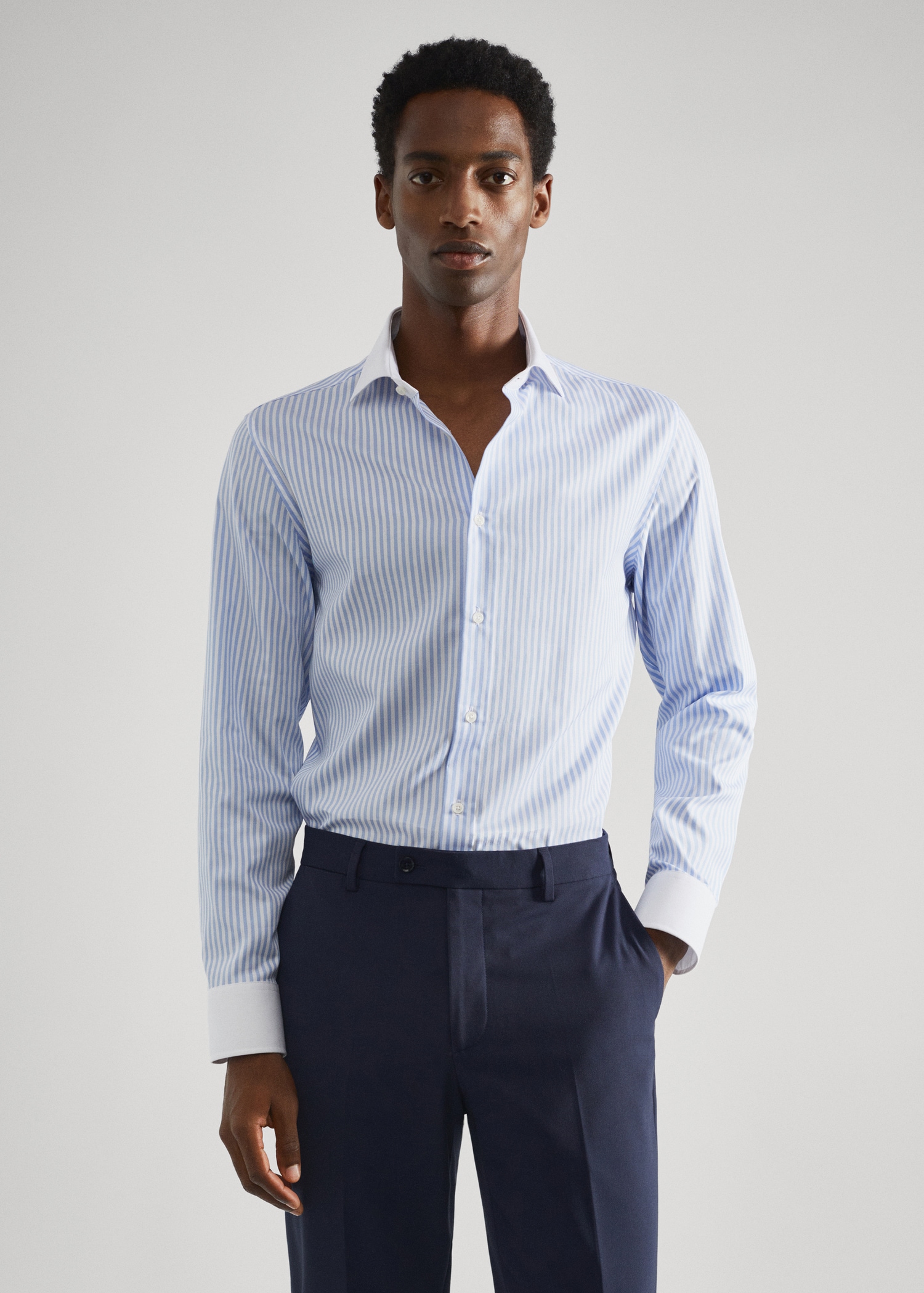 Комбинированная костюмная рубашка slim fit - Средний план