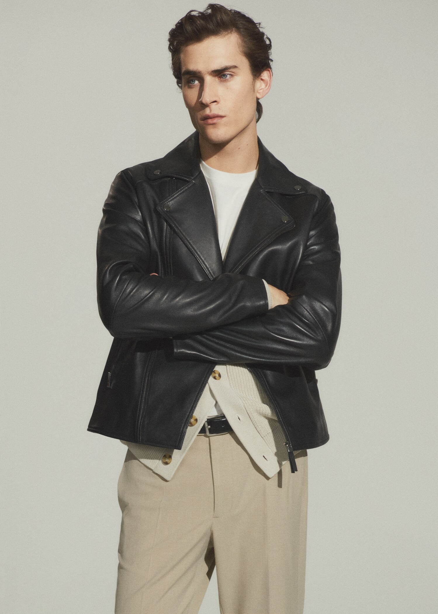 Blouson biker en cuir - Détail de l'article 5