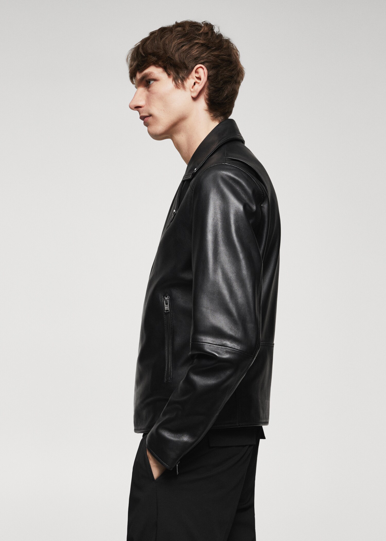 Blouson biker en cuir - Détail de l'article 6