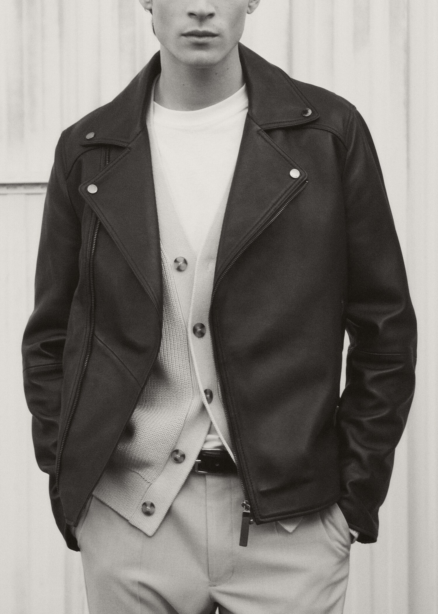 Blouson biker en cuir - Détail de l'article 7