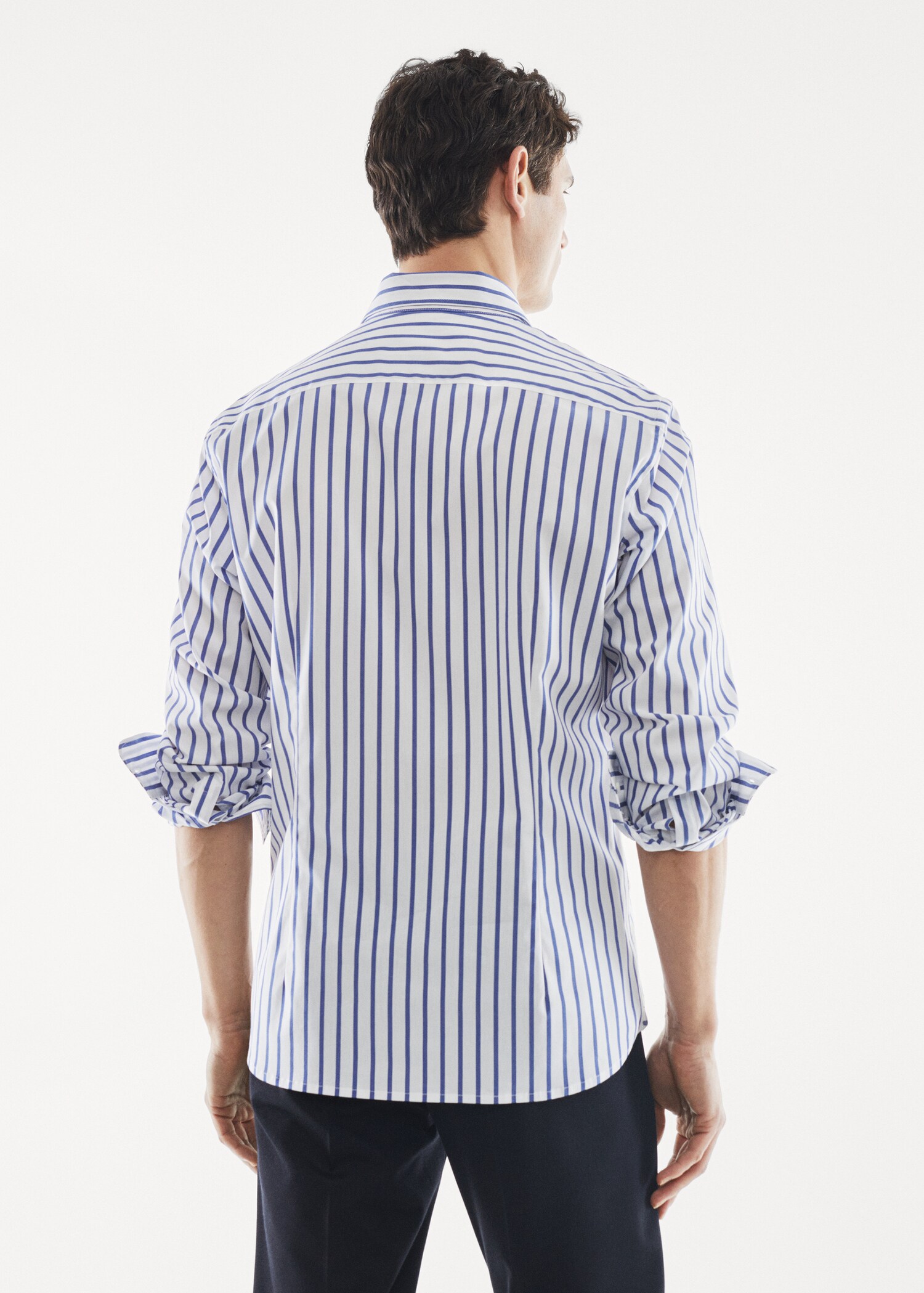 Slim fit striped cotton shirt - Reverse of the article