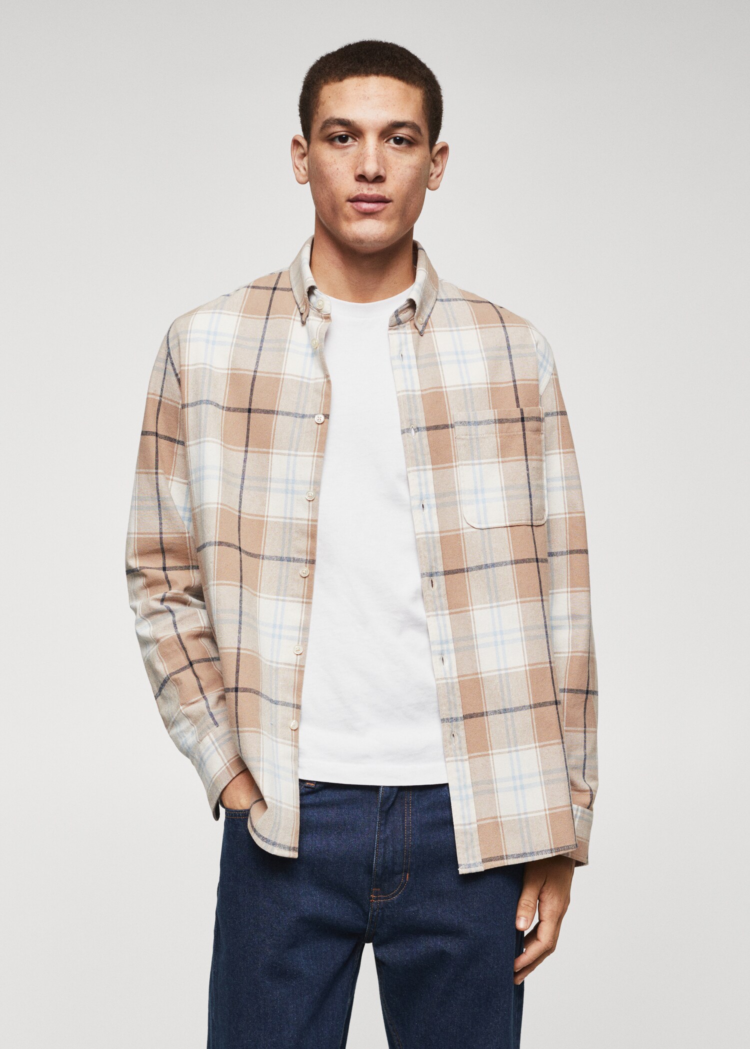 Regular fit check cotton shirt - Medium plane