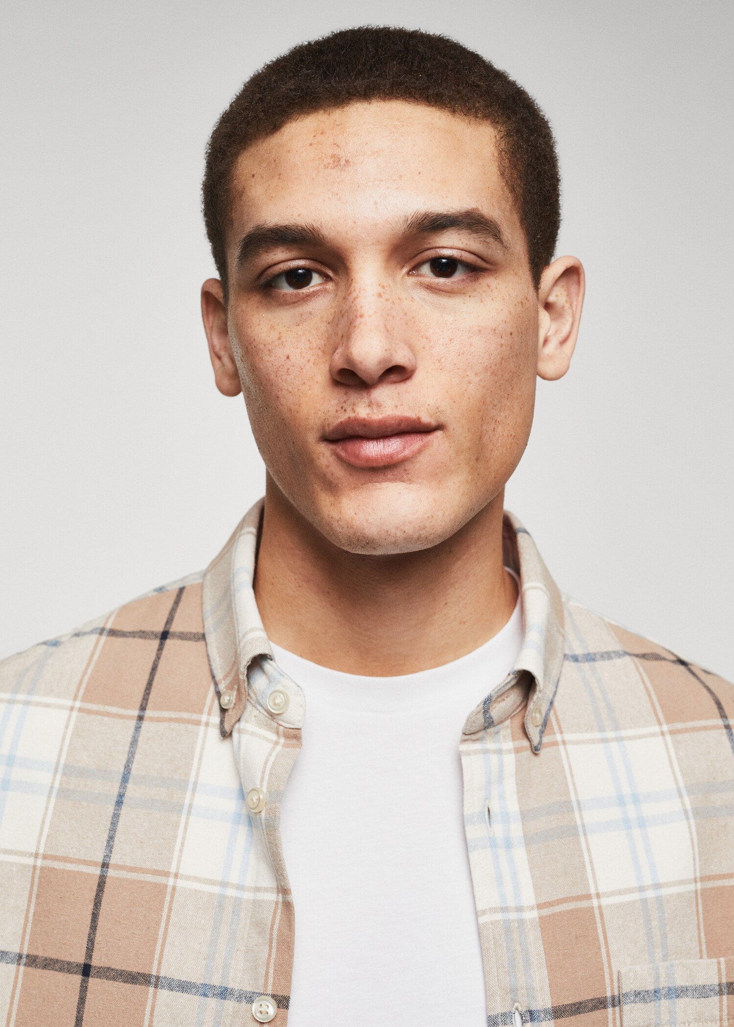 Regular fit check cotton shirt - Details of the article 1