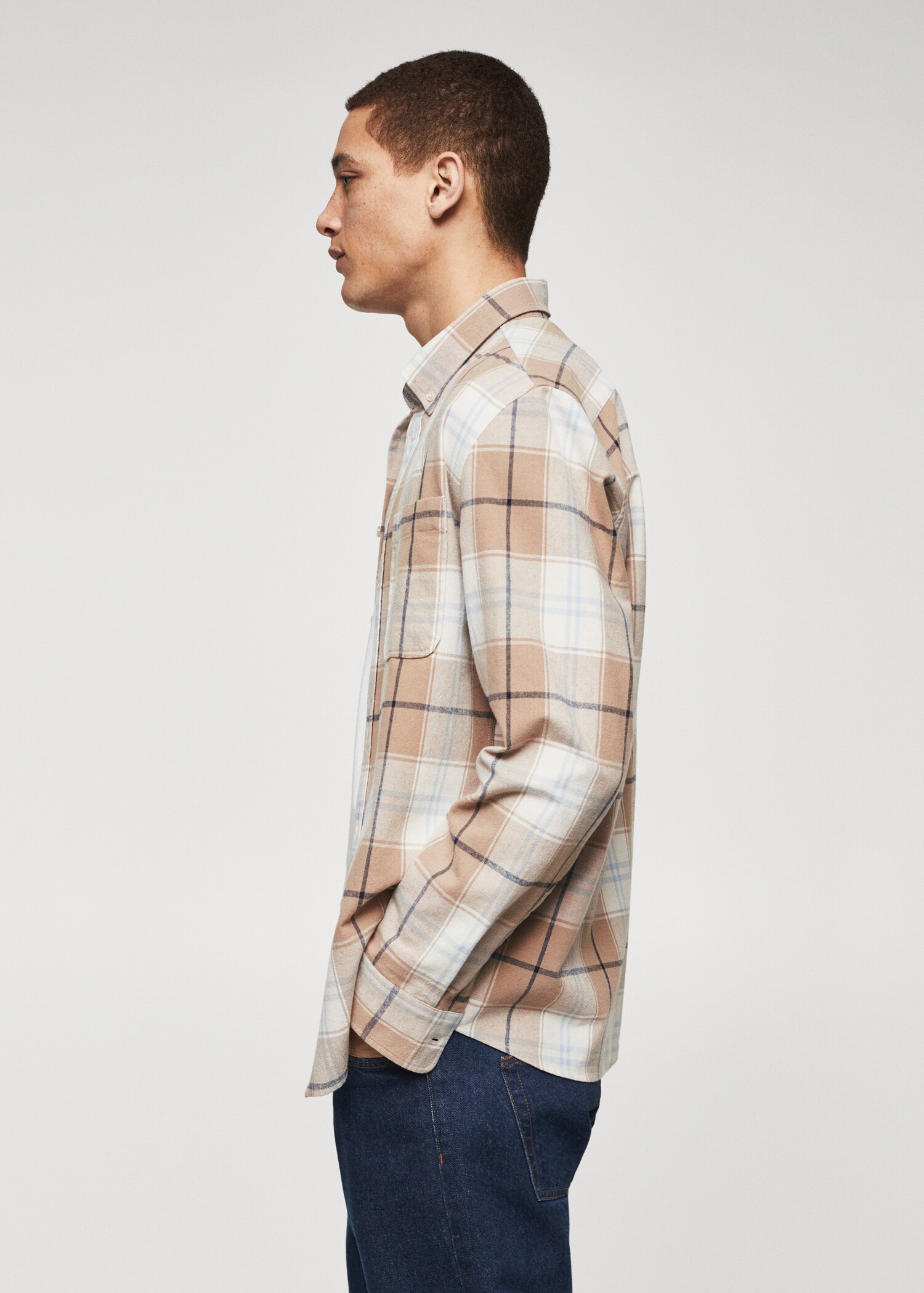 Regular fit check cotton shirt - Details of the article 4